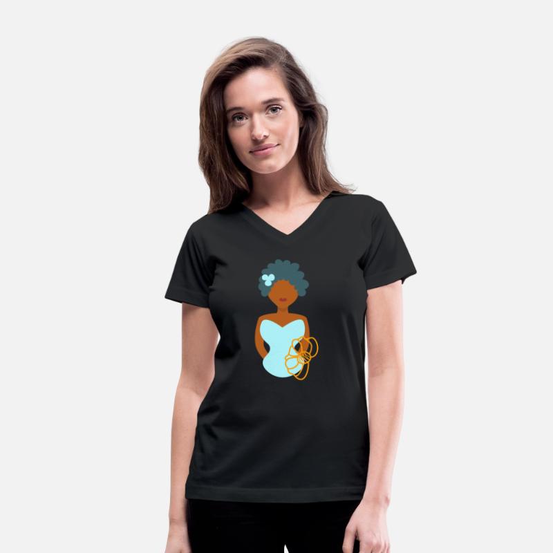 Pretty girls portrait with outline flower