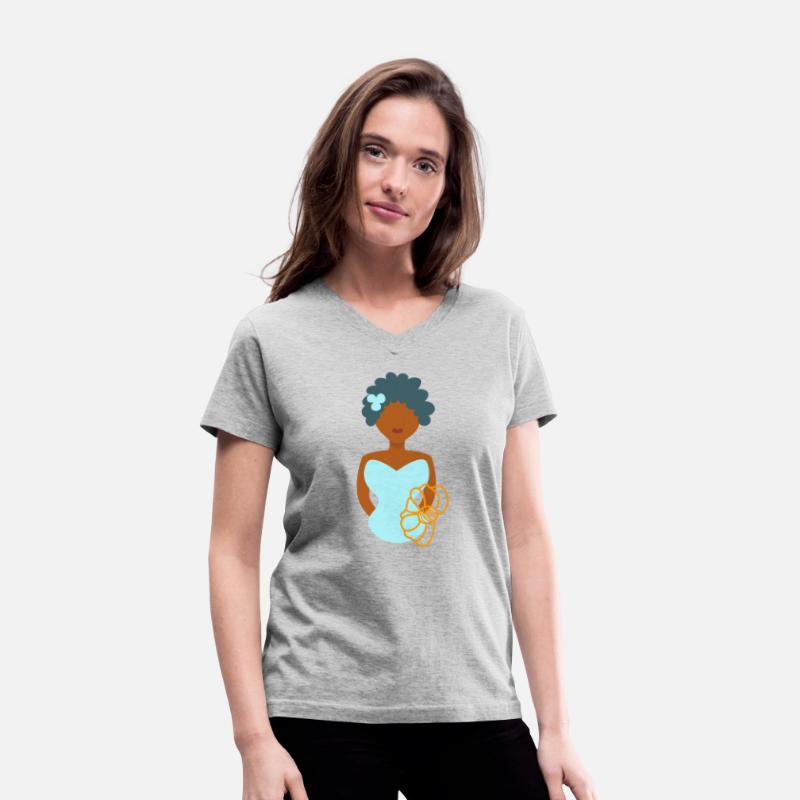 Pretty girls portrait with outline flower