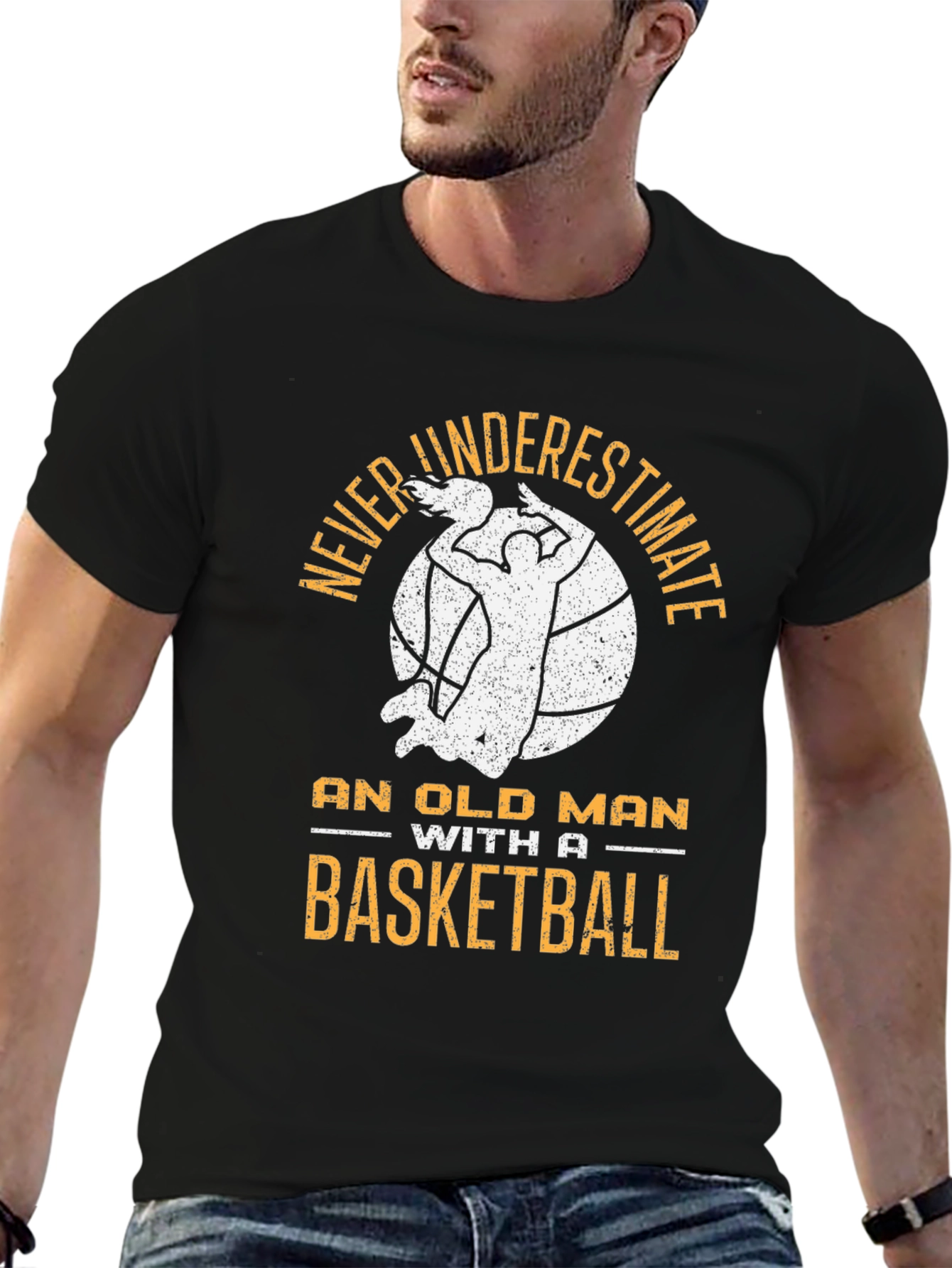 Never Underestimate Old Man Basketball T-Shirt
