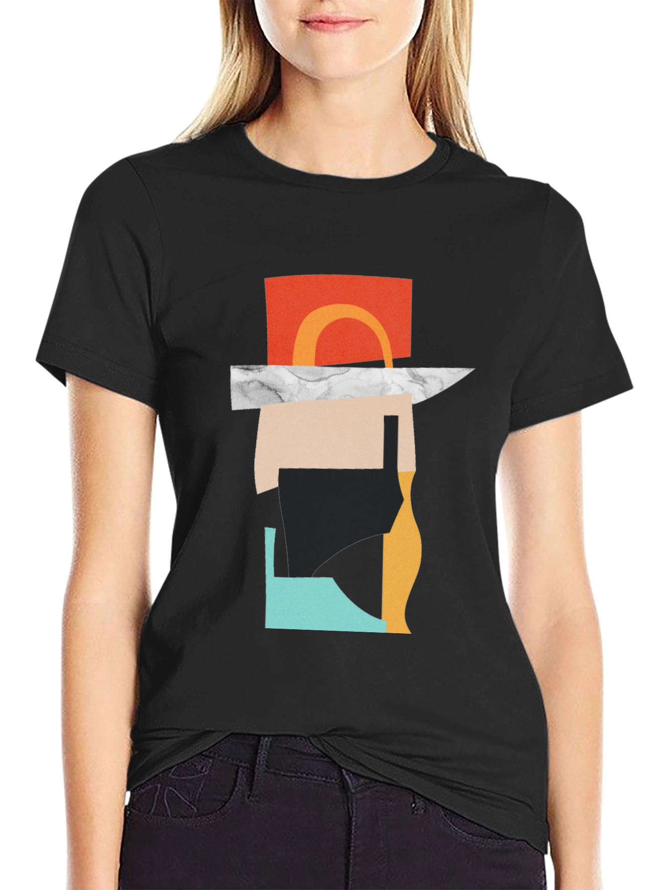 Abstract Design Black T-Shirt