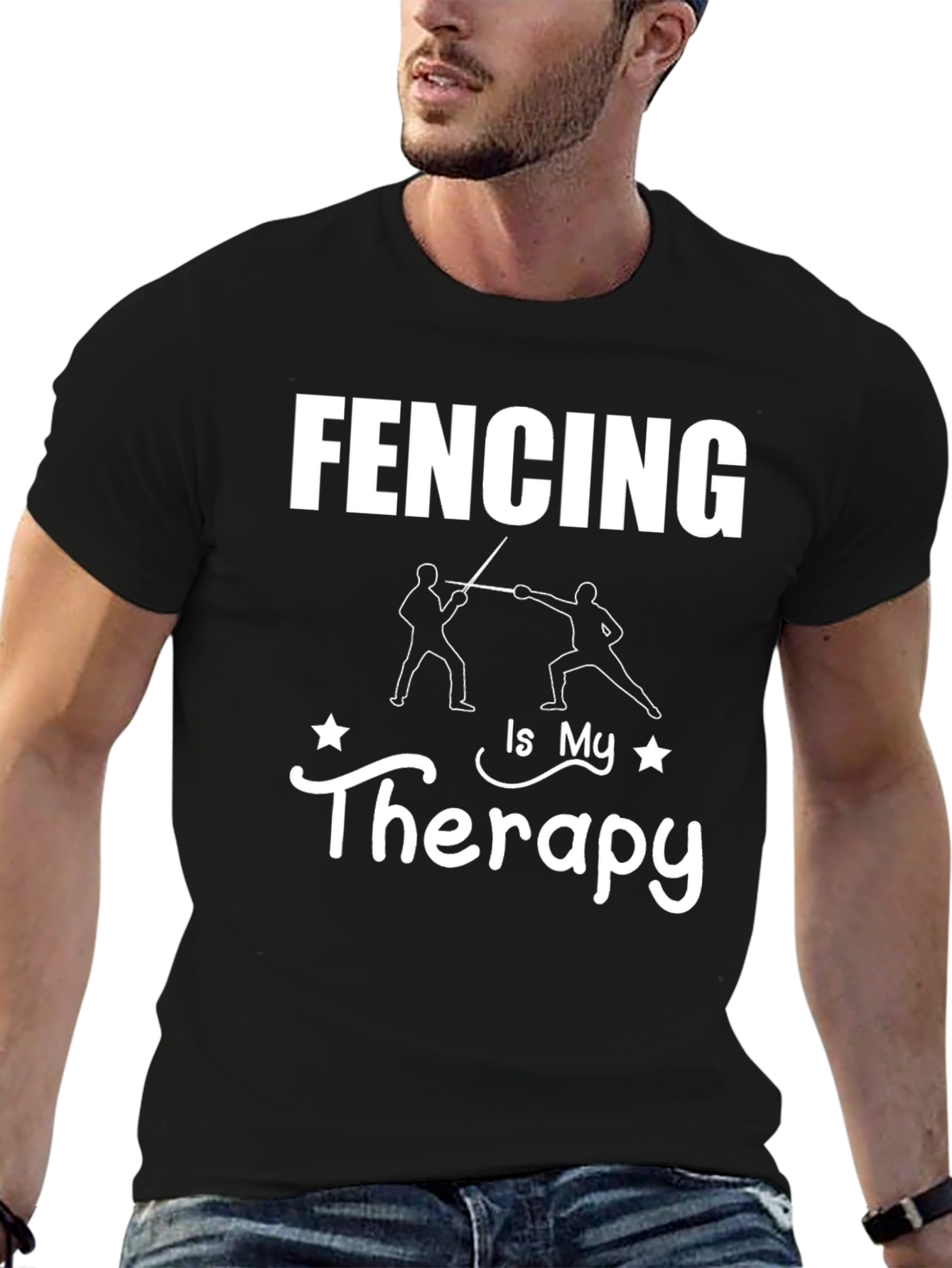 Fencing is My Therapy Graphic T-Shirt