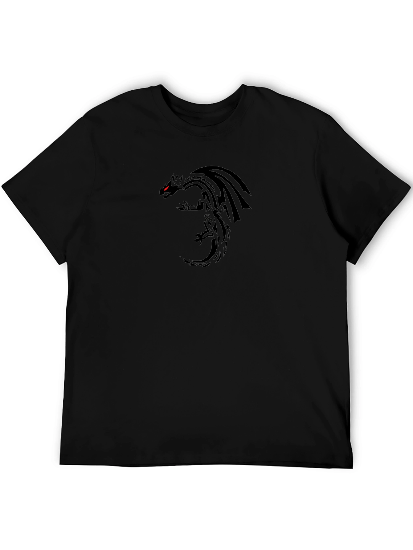 Mens Black Dragon Graphic Tee - Modern Style