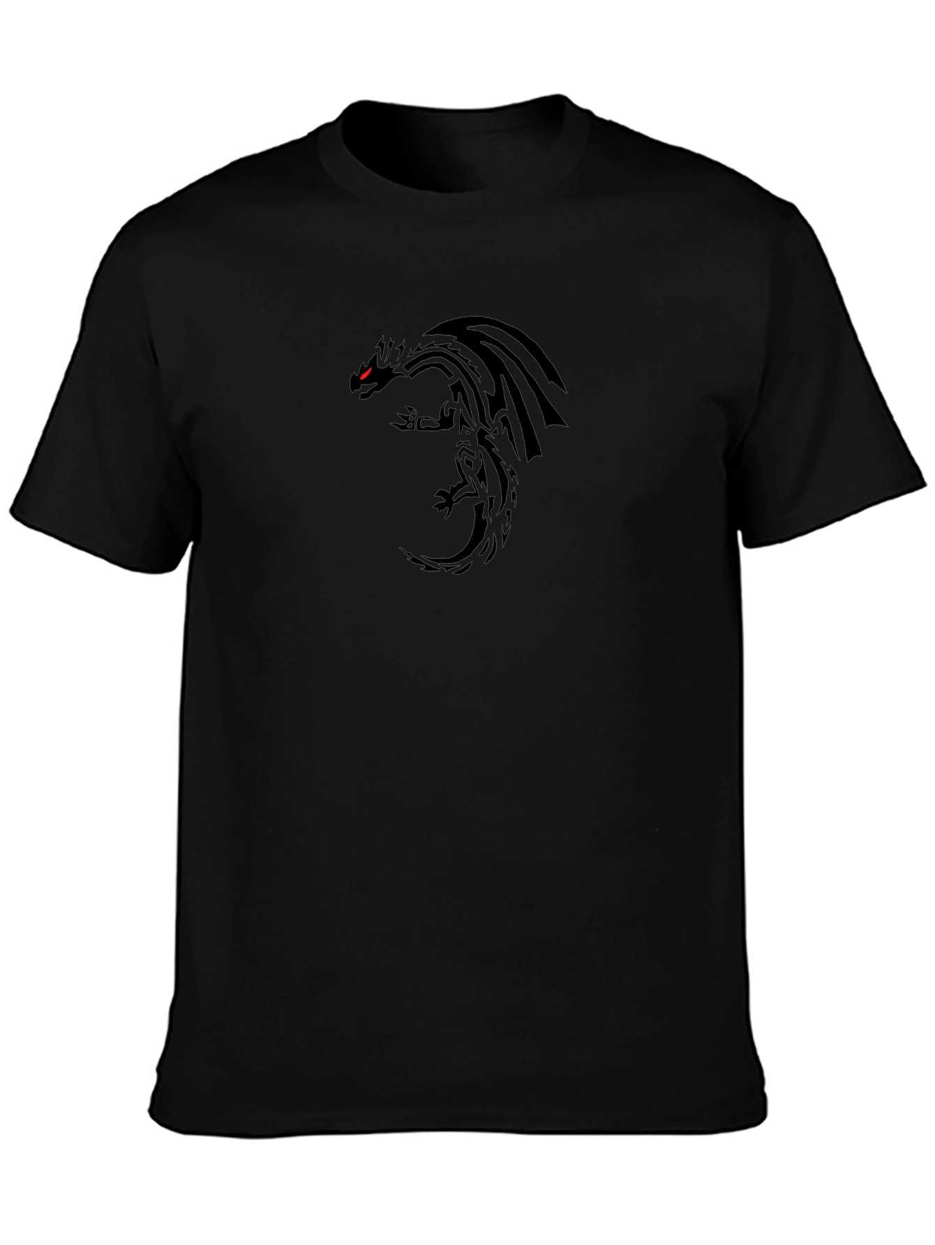 Mens Black Dragon Graphic Tee - Modern Style