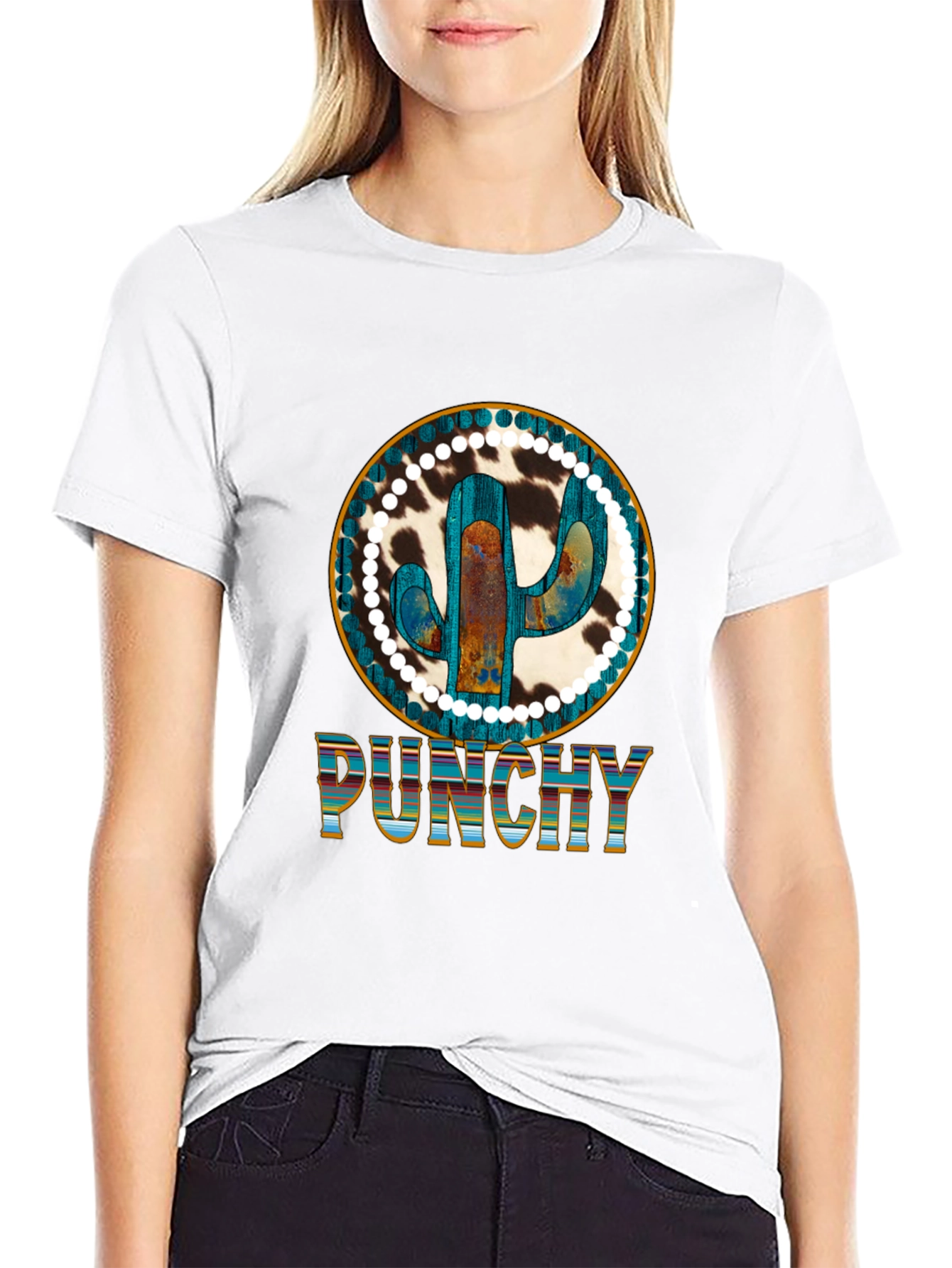 Punchy Cactus Graphic Tee - Western Style