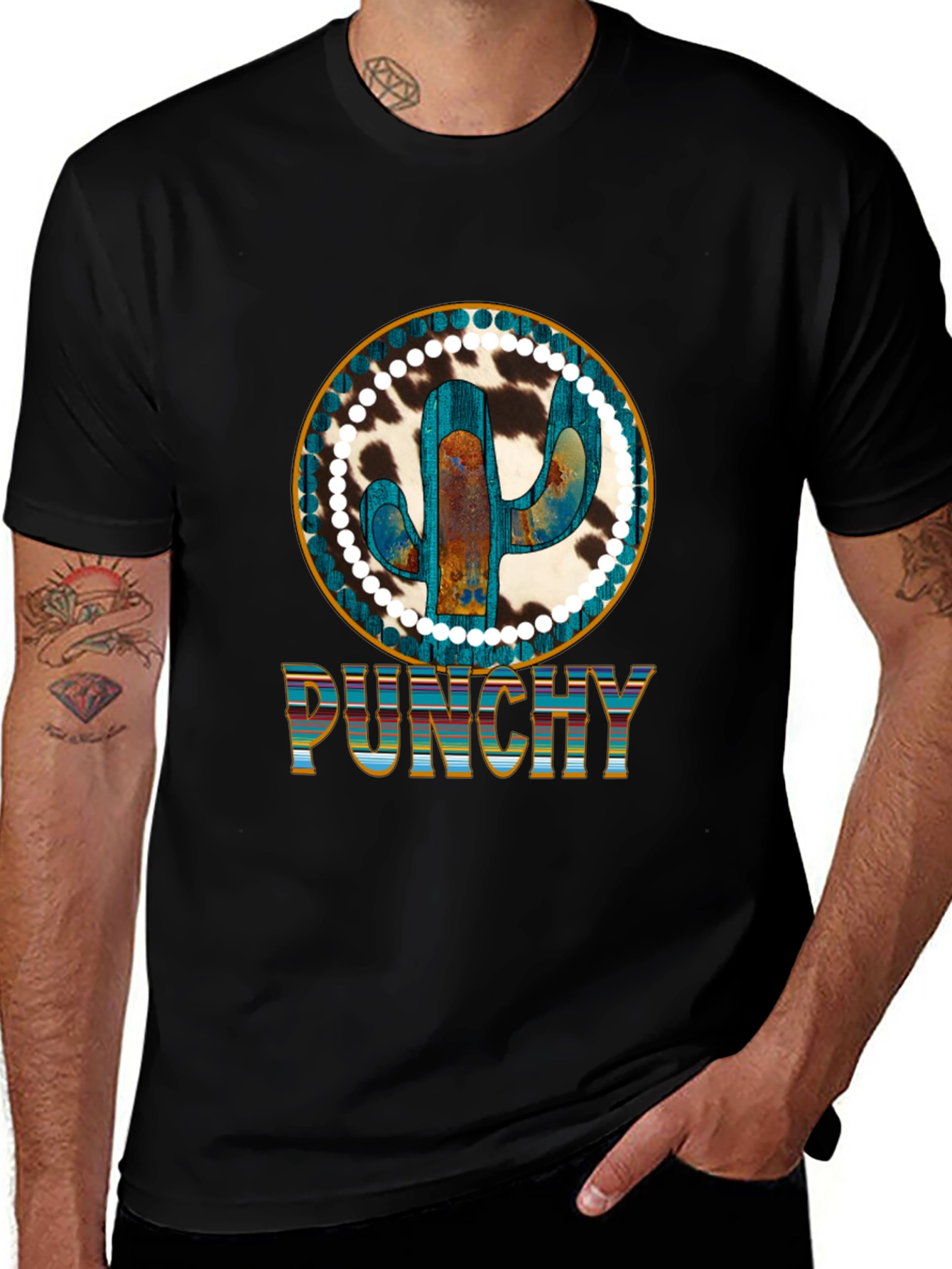 Punchy Cactus Graphic Tee - Western Style