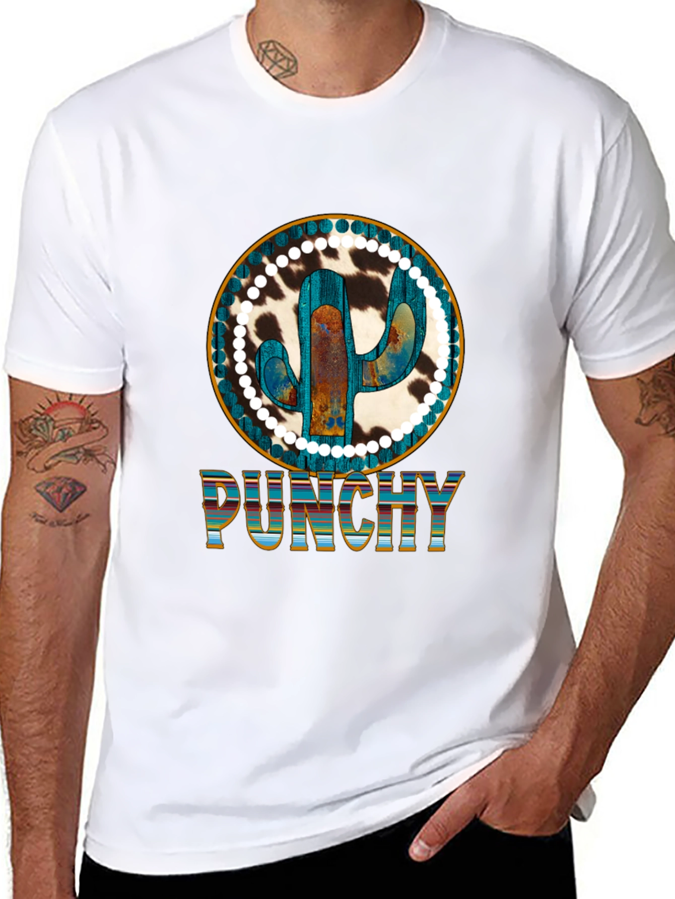 Punchy Cactus Graphic Tee - Western Style