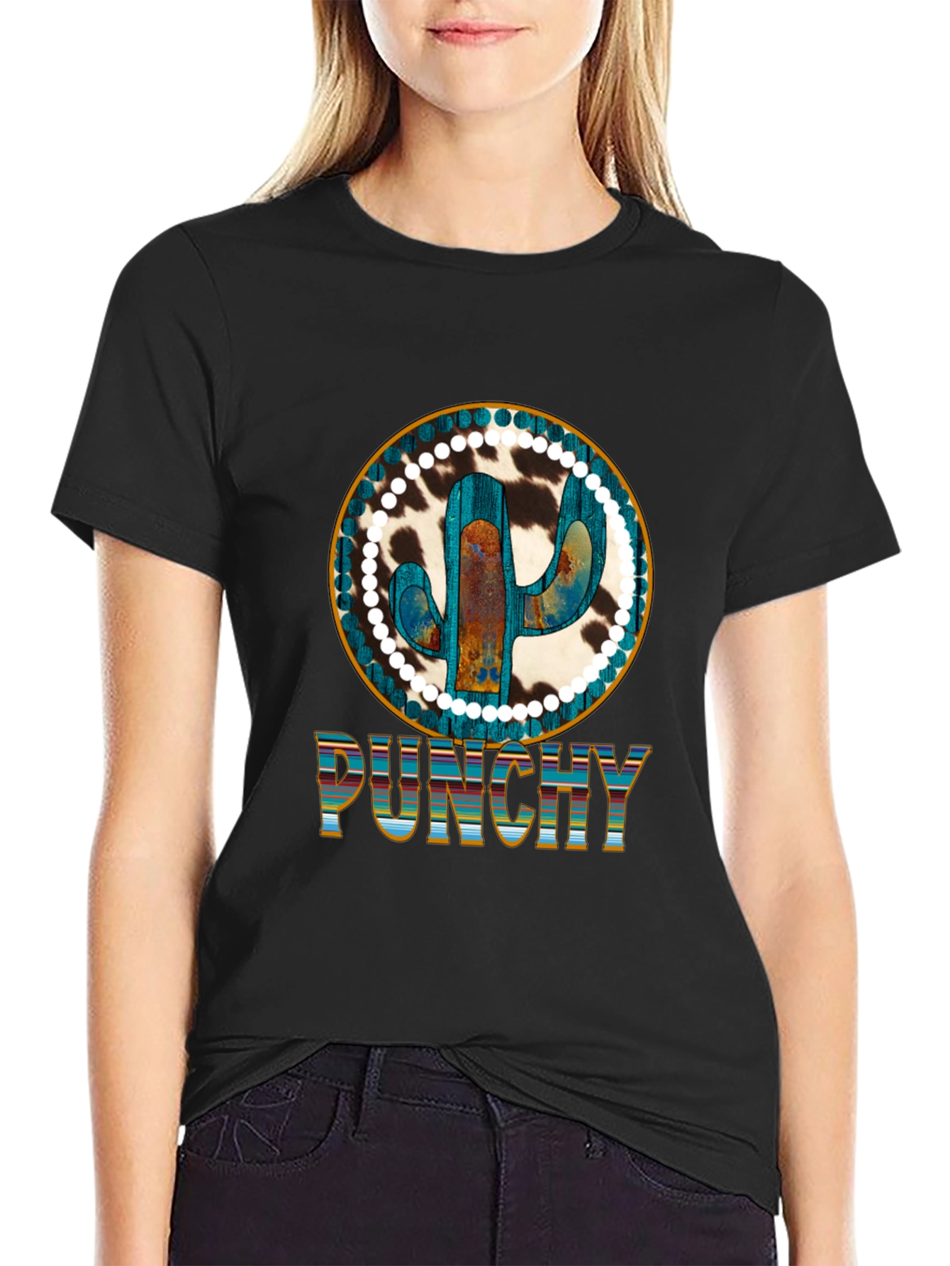 Punchy Cactus Graphic Tee - Western Style