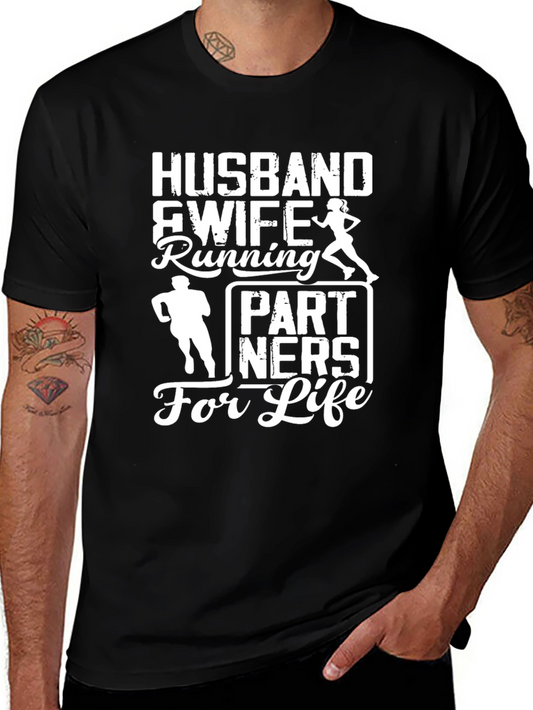 Husband & Wife Running Partners For Life T-Shirt