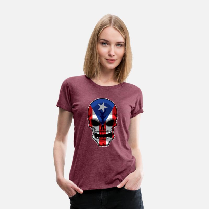 Puerto Rican Skull - Puerto Rico Pride Flag