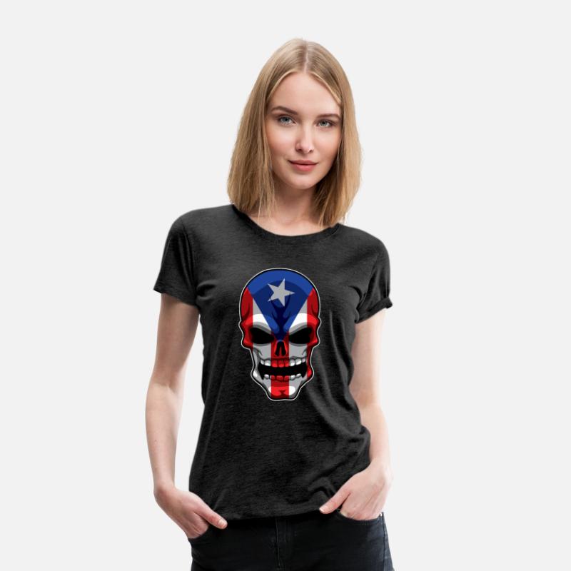 Puerto Rican Skull - Puerto Rico Pride Flag