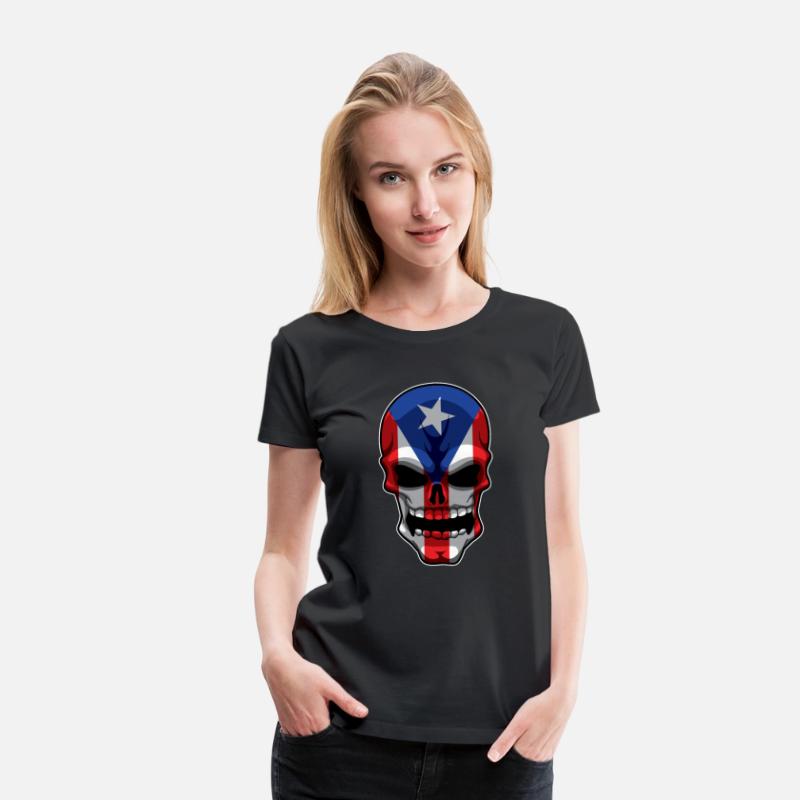 Puerto Rican Skull - Puerto Rico Pride Flag