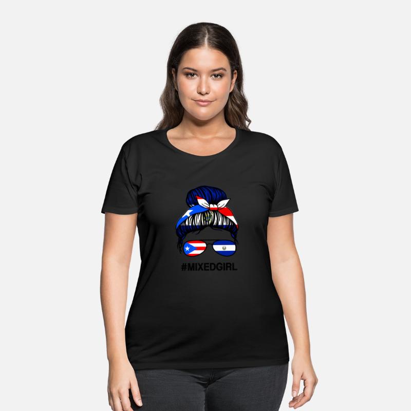 Puerto Rico El Salvador Flag Puerto Rican Messy