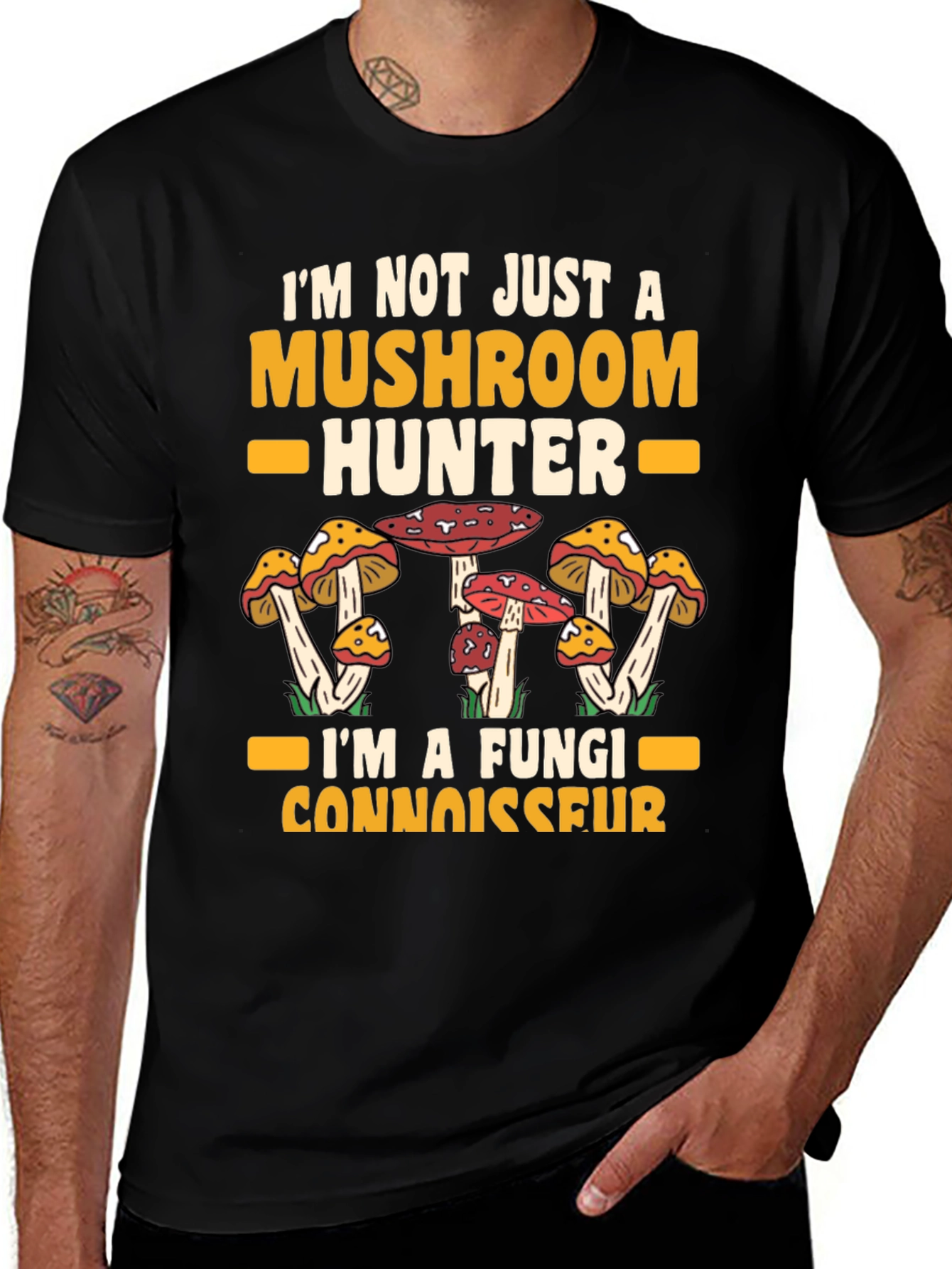 Mushroom Hunter Fungi Connoisseur Graphic Tee