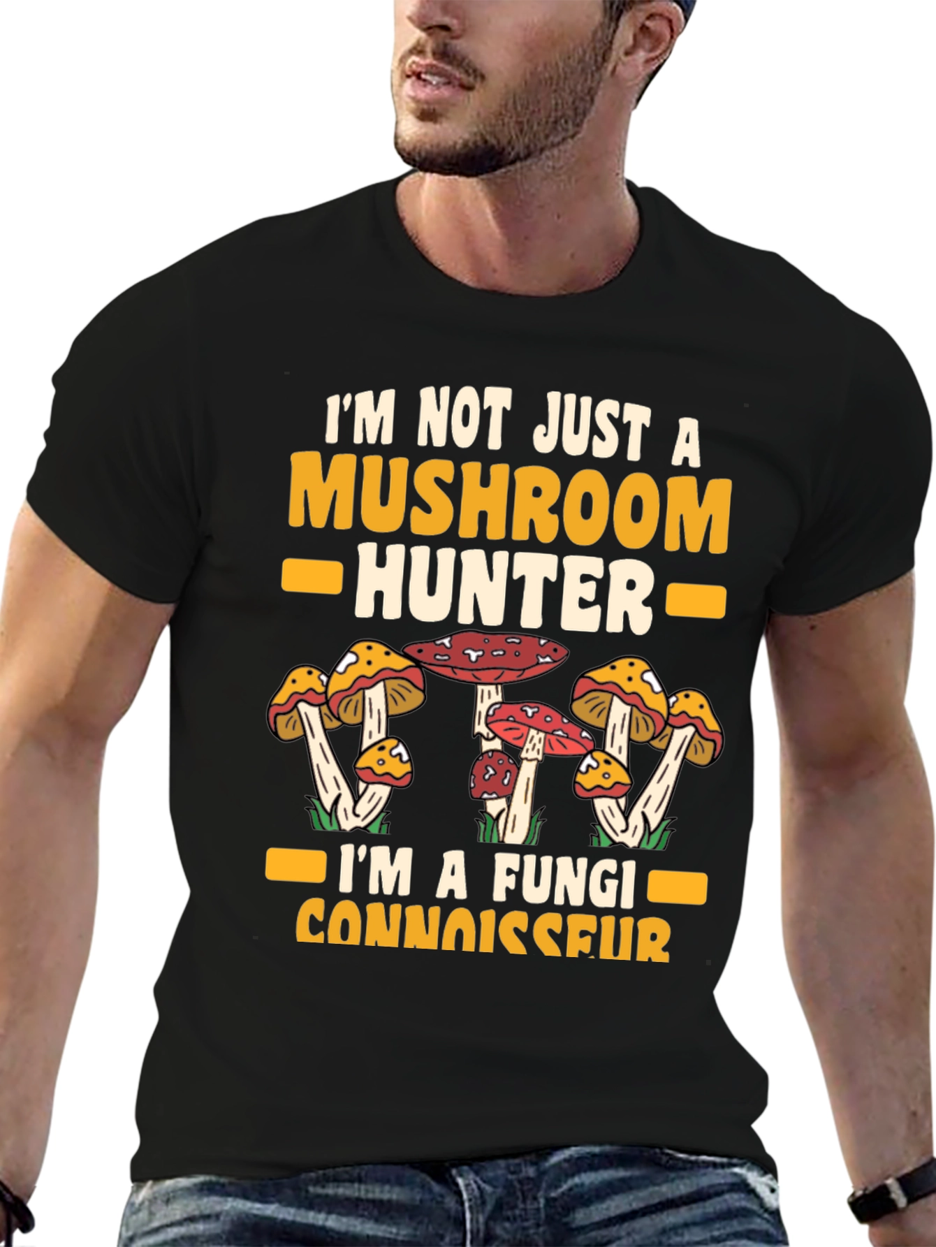 Mushroom Hunter Fungi Connoisseur Graphic Tee