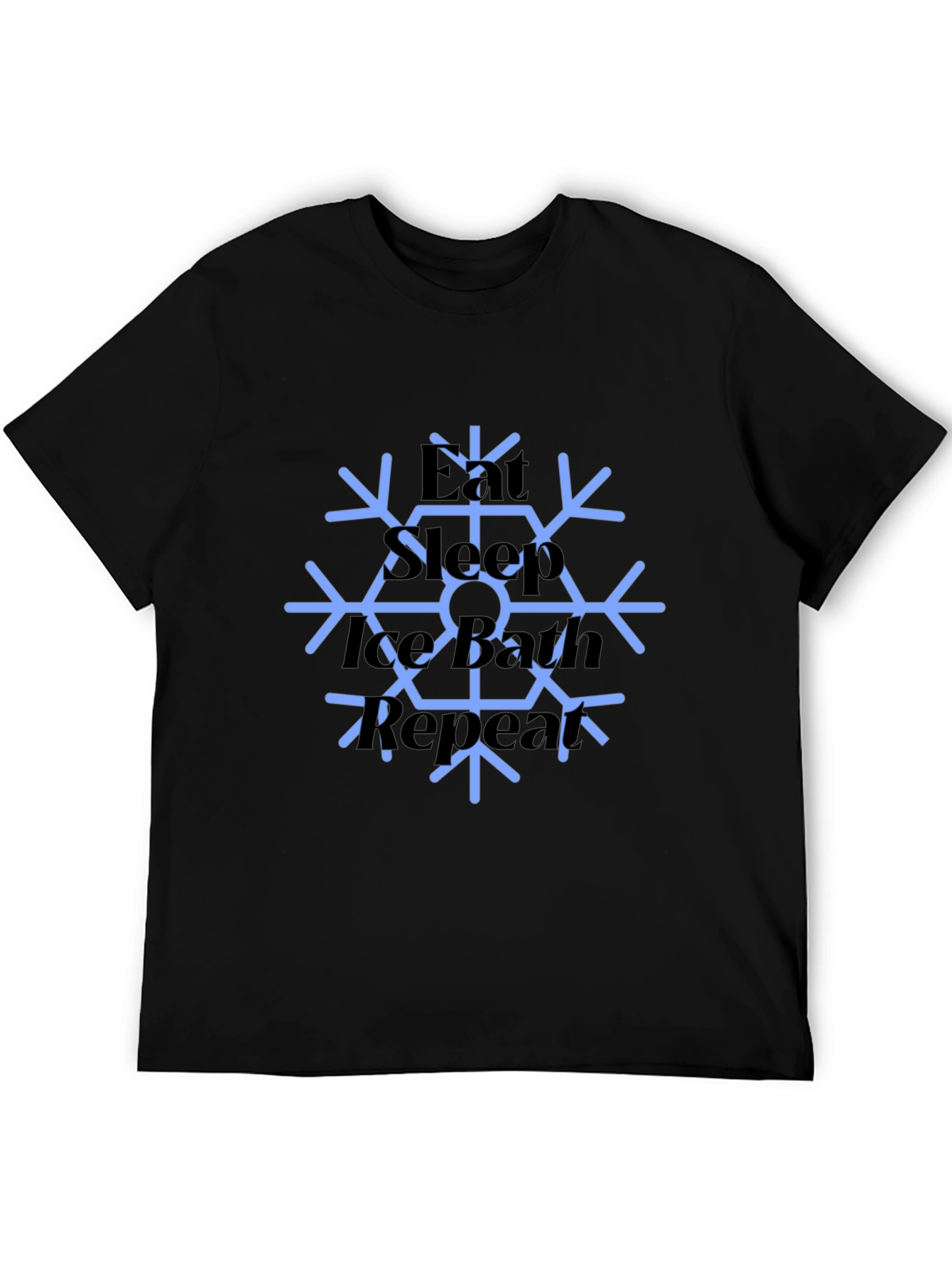 Eat Sleep Ice Bath Repeat Mens Black T-Shirt