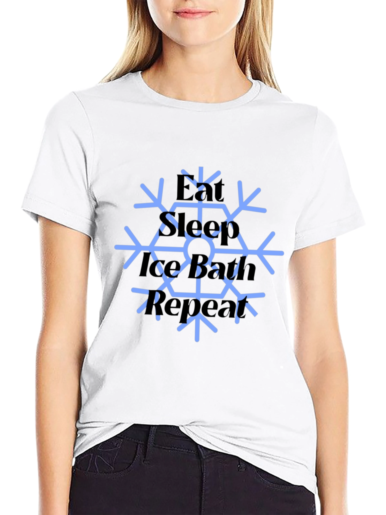 Eat Sleep Ice Bath Repeat Mens Black T-Shirt
