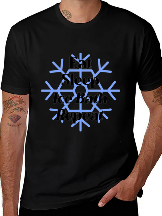 Eat Sleep Ice Bath Repeat Mens Black T-Shirt
