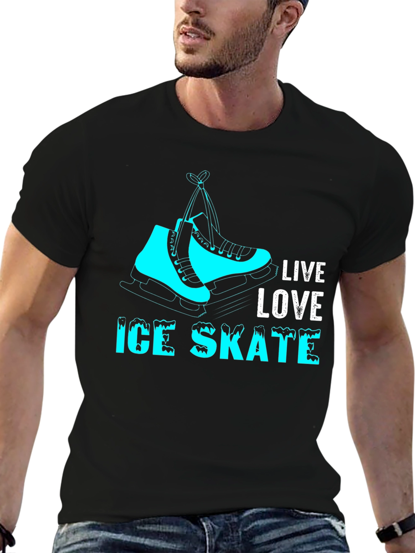 Live Love Ice Skate T-Shirt - Skating Graphic Tee