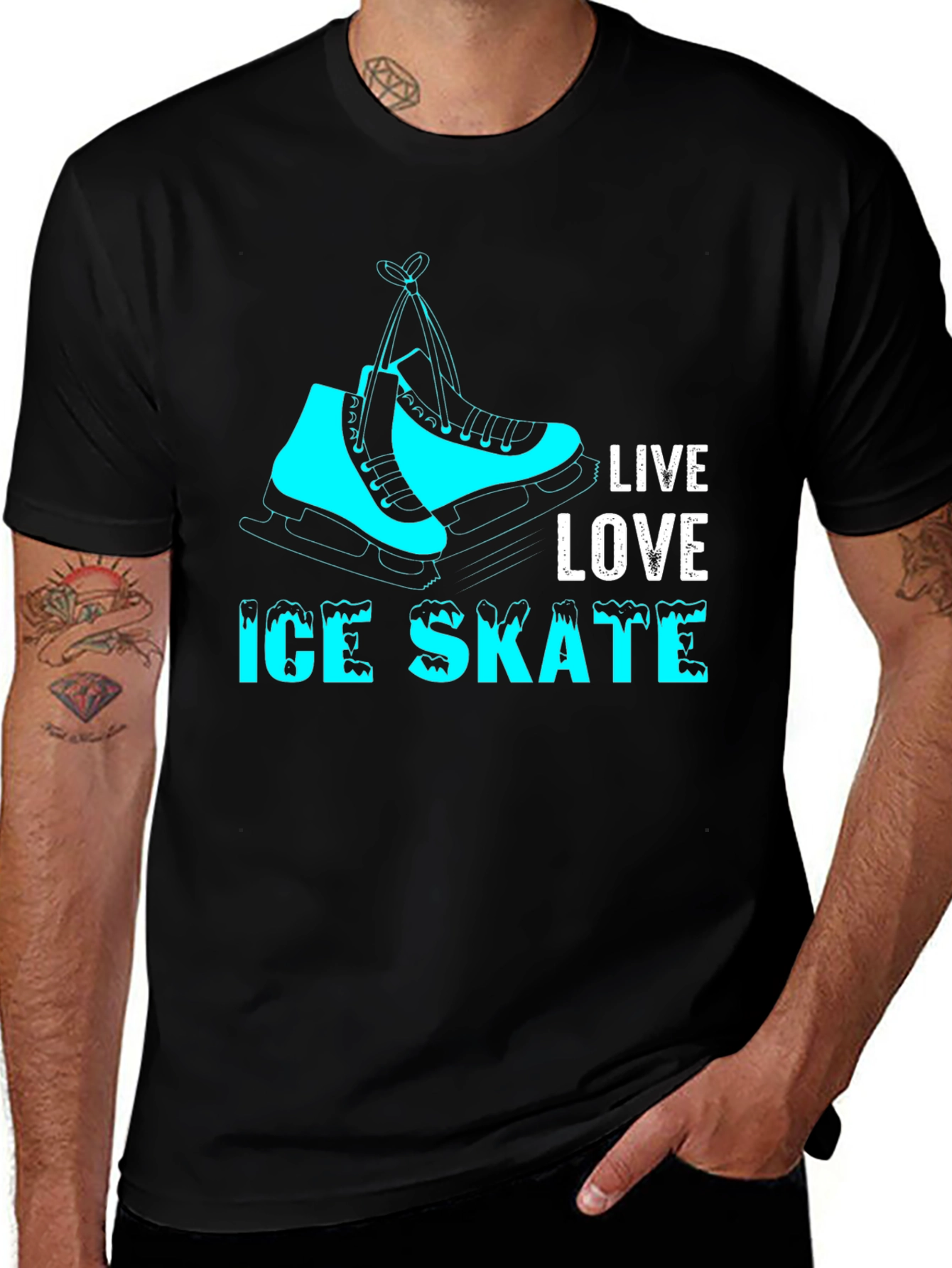 Live Love Ice Skate T-Shirt - Skating Graphic Tee