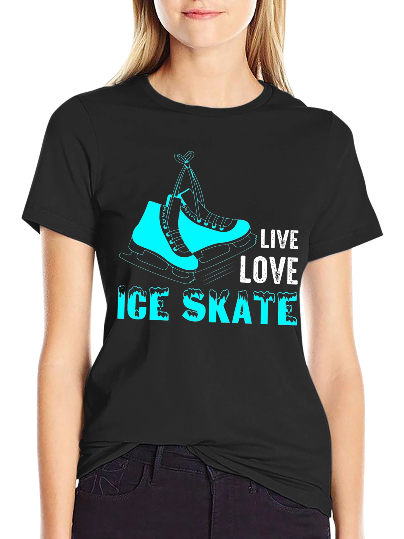Live Love Ice Skate T-Shirt - Skating Graphic Tee
