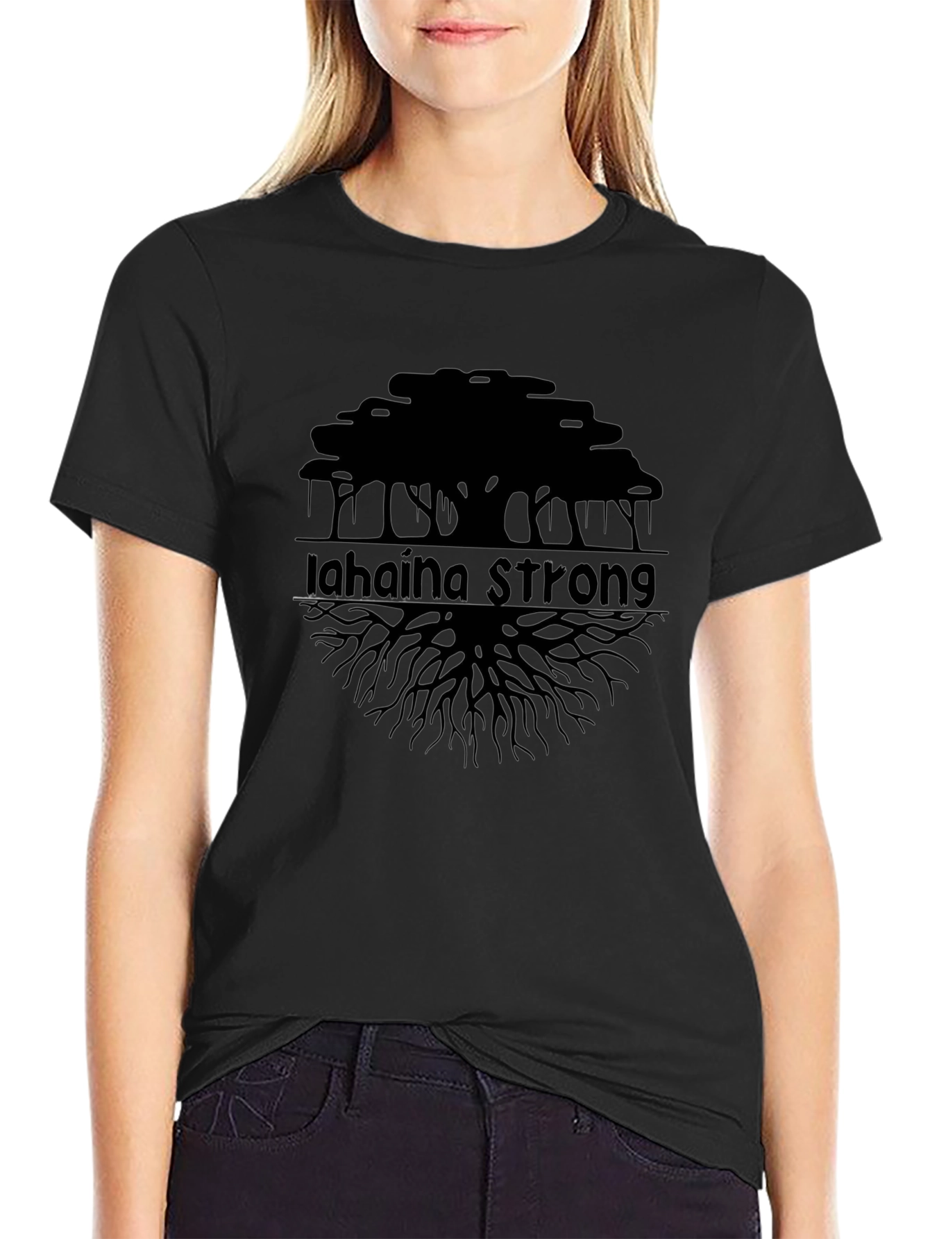 Lahaina Strong Tree Black T-Shirt