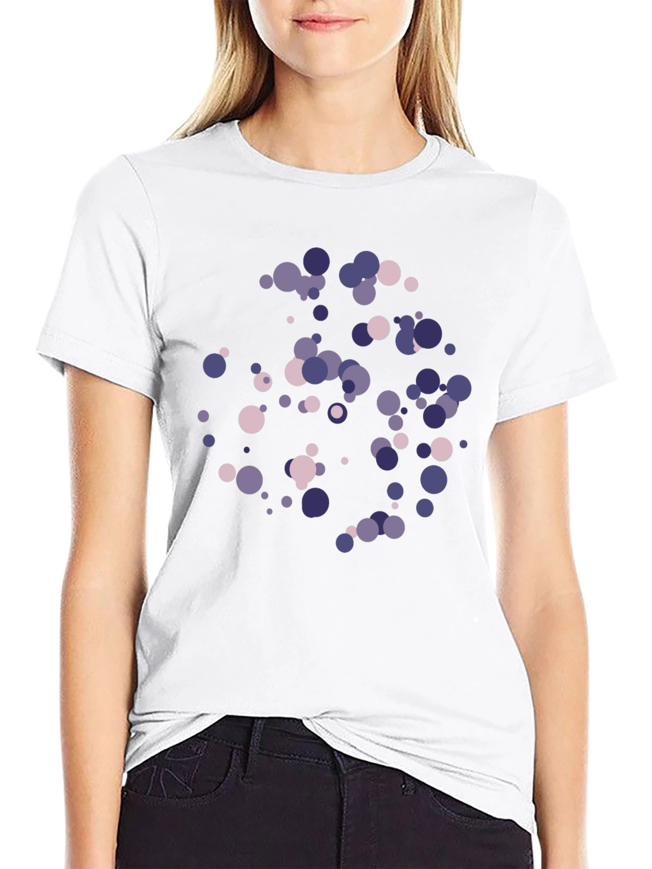 Modern Circles Graphic T-Shirt - Black Cotton Blend