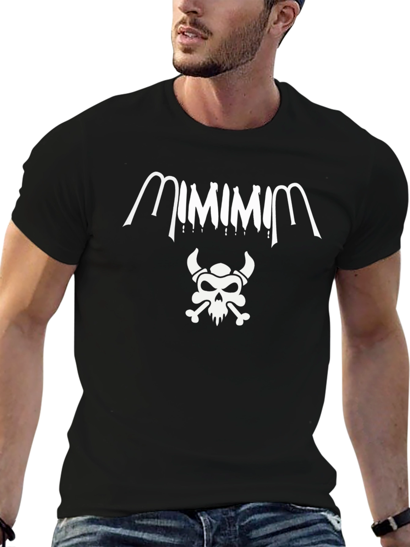 Edgy Skull Graphic Black T-Shirt