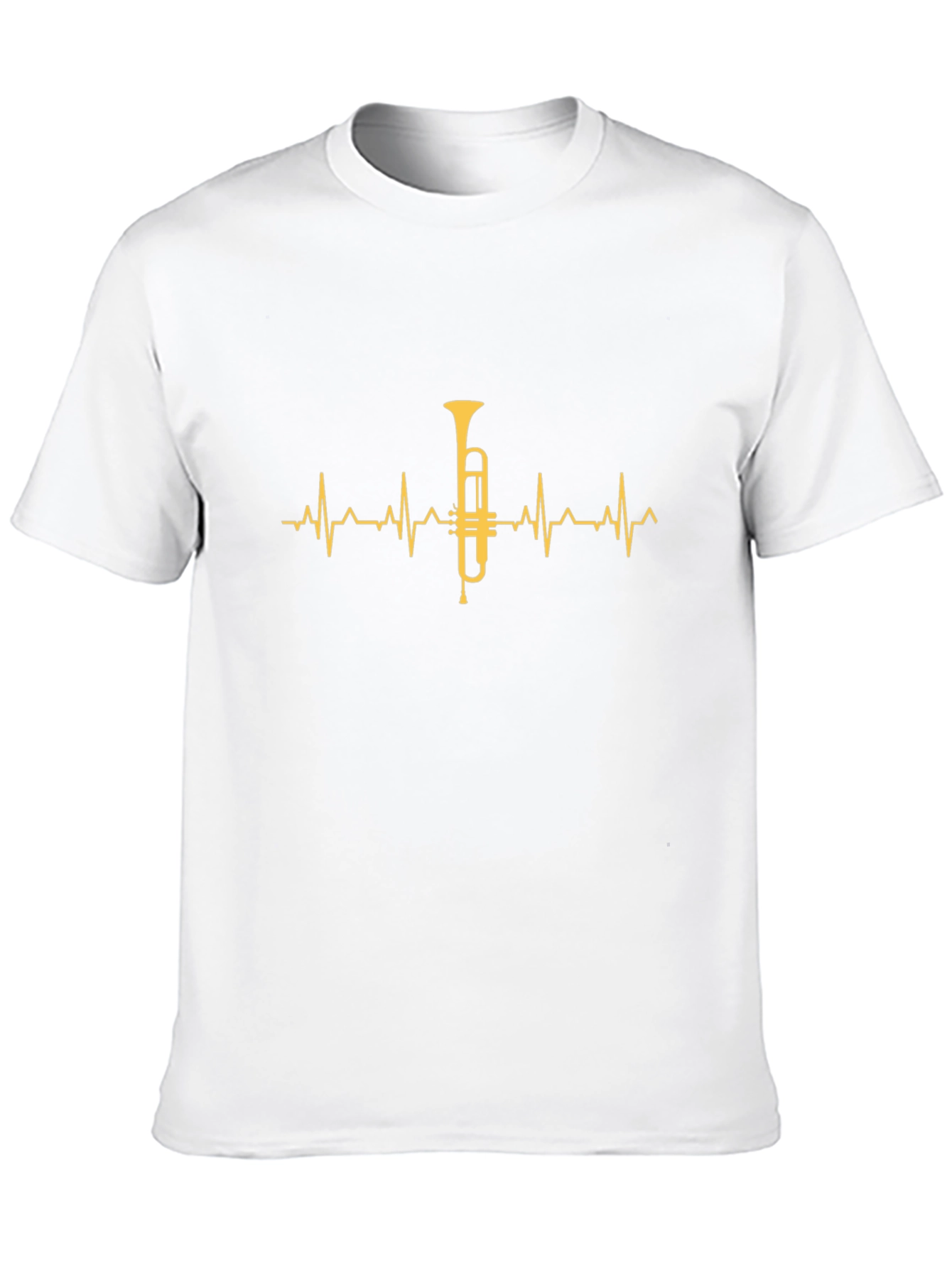 Trumpet Heartbeat Graphic Tee - Music Lover Shirt