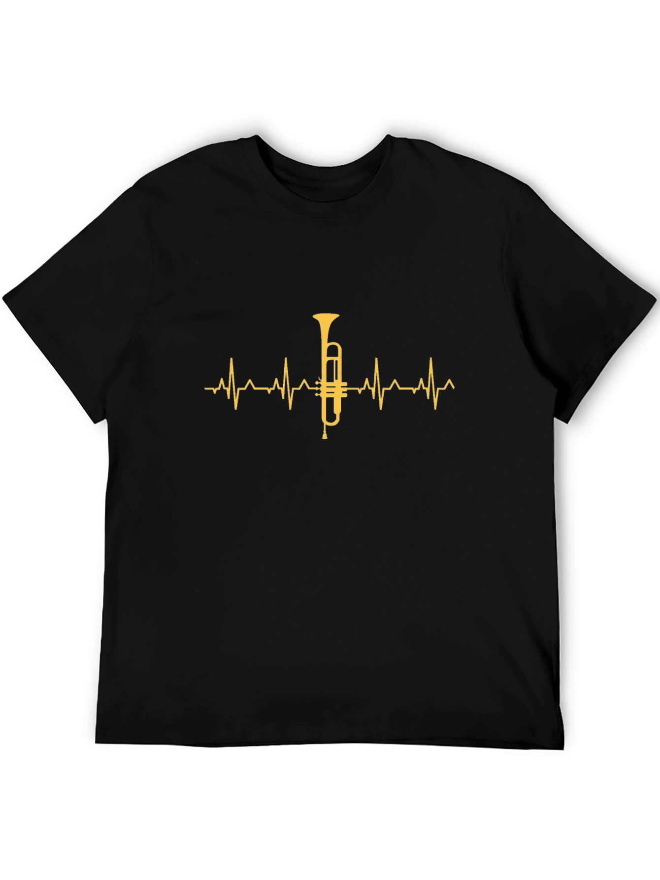 Trumpet Heartbeat Graphic Tee - Music Lover Shirt