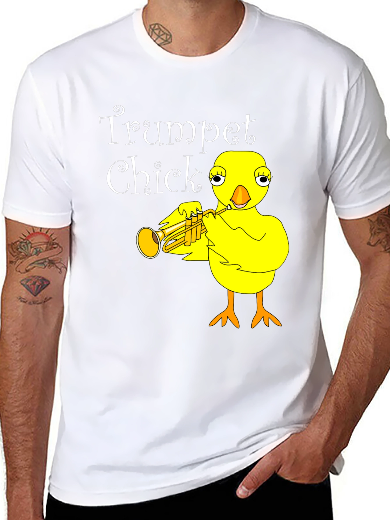Trumpet Chick Black Graphic Tee