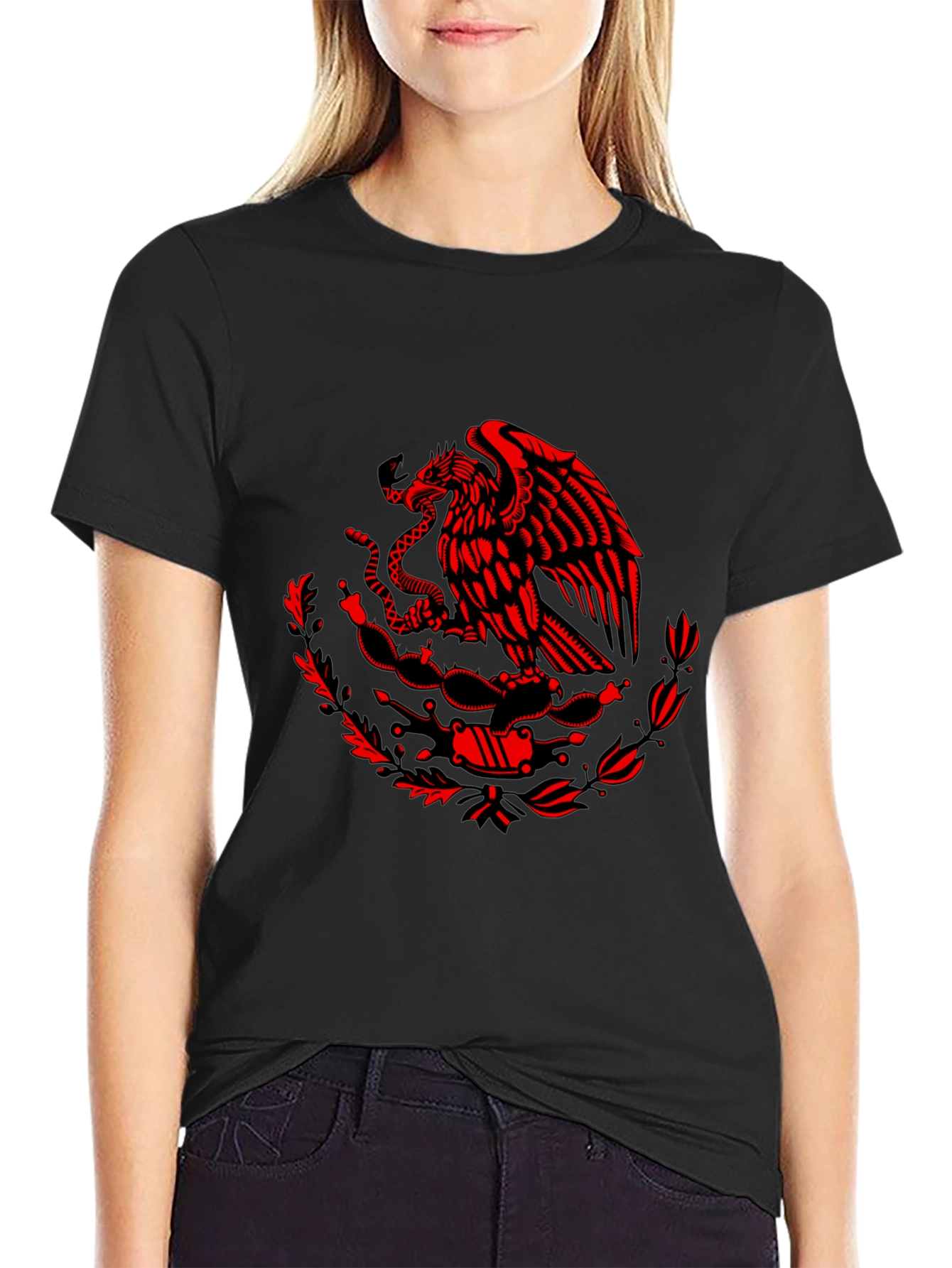 Mexican Eagle Crest Graphic T-Shirt