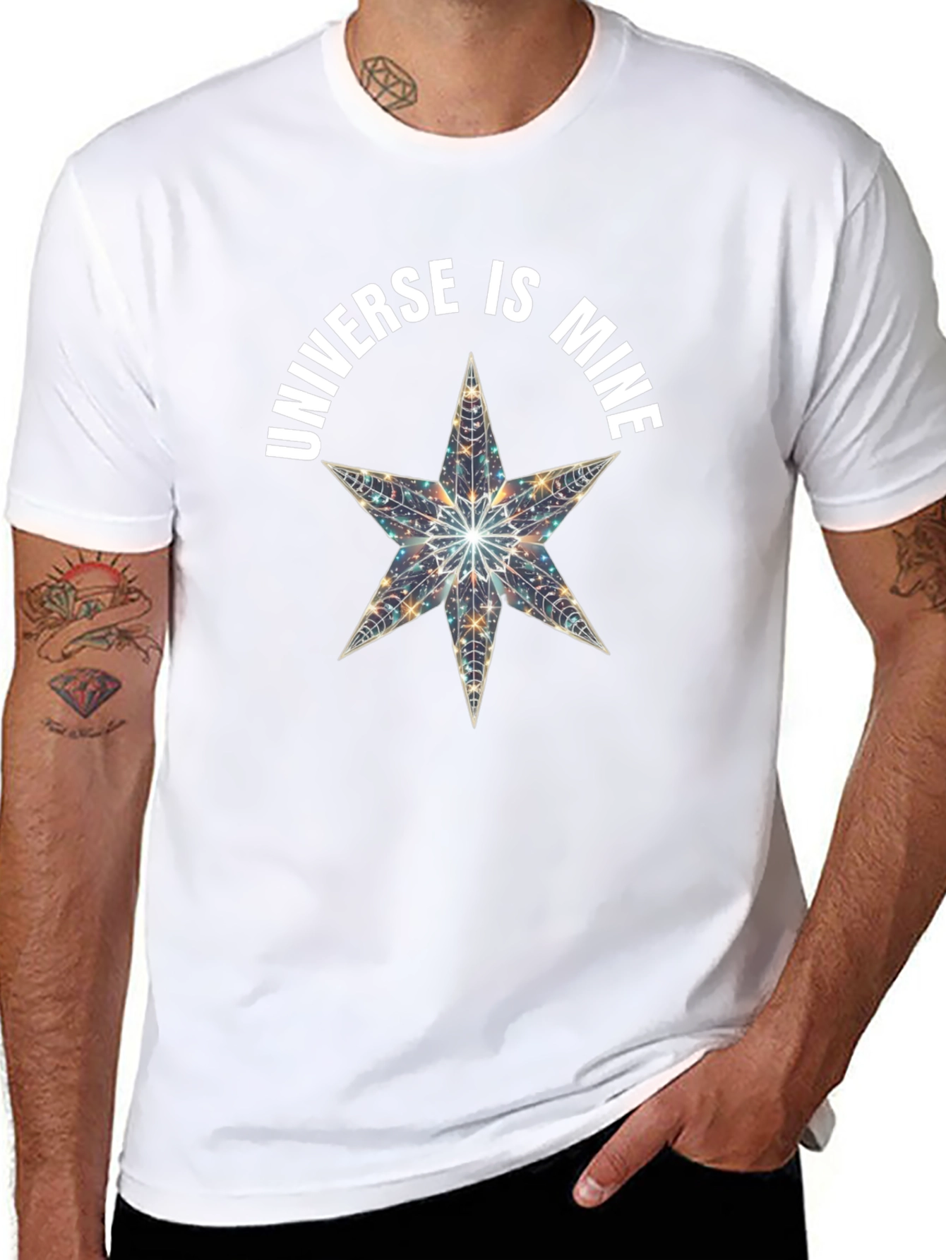 Universe is Mine Star Graphic Black T-Shirt