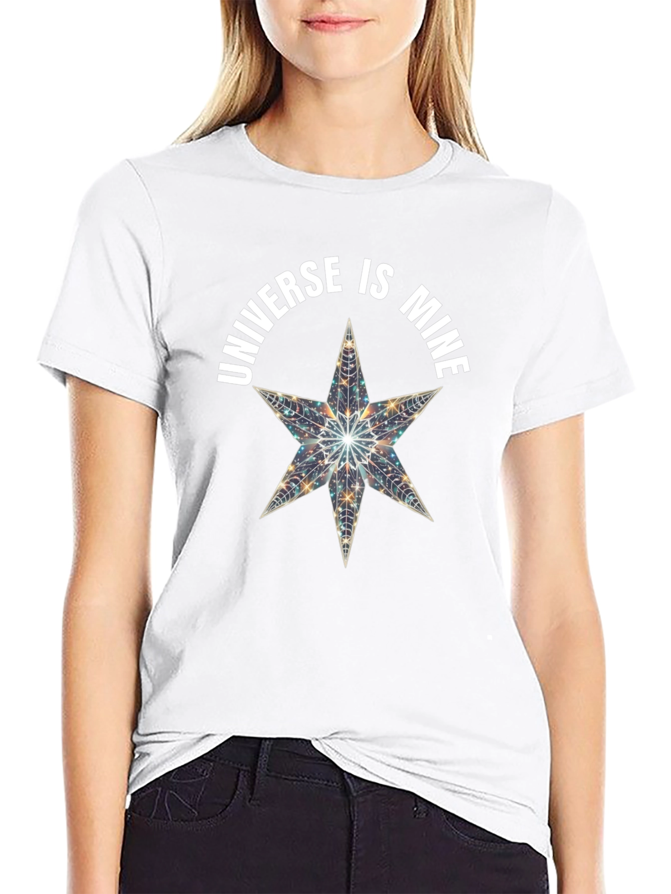 Universe is Mine Star Graphic Black T-Shirt