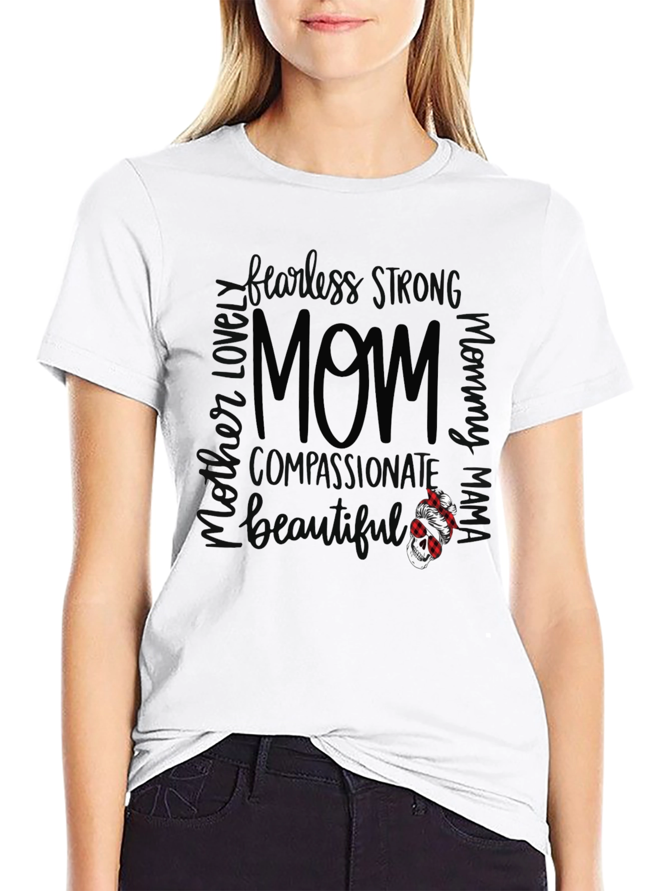 Mom Graphic T-Shirt - Strong Compassionate & Beautiful