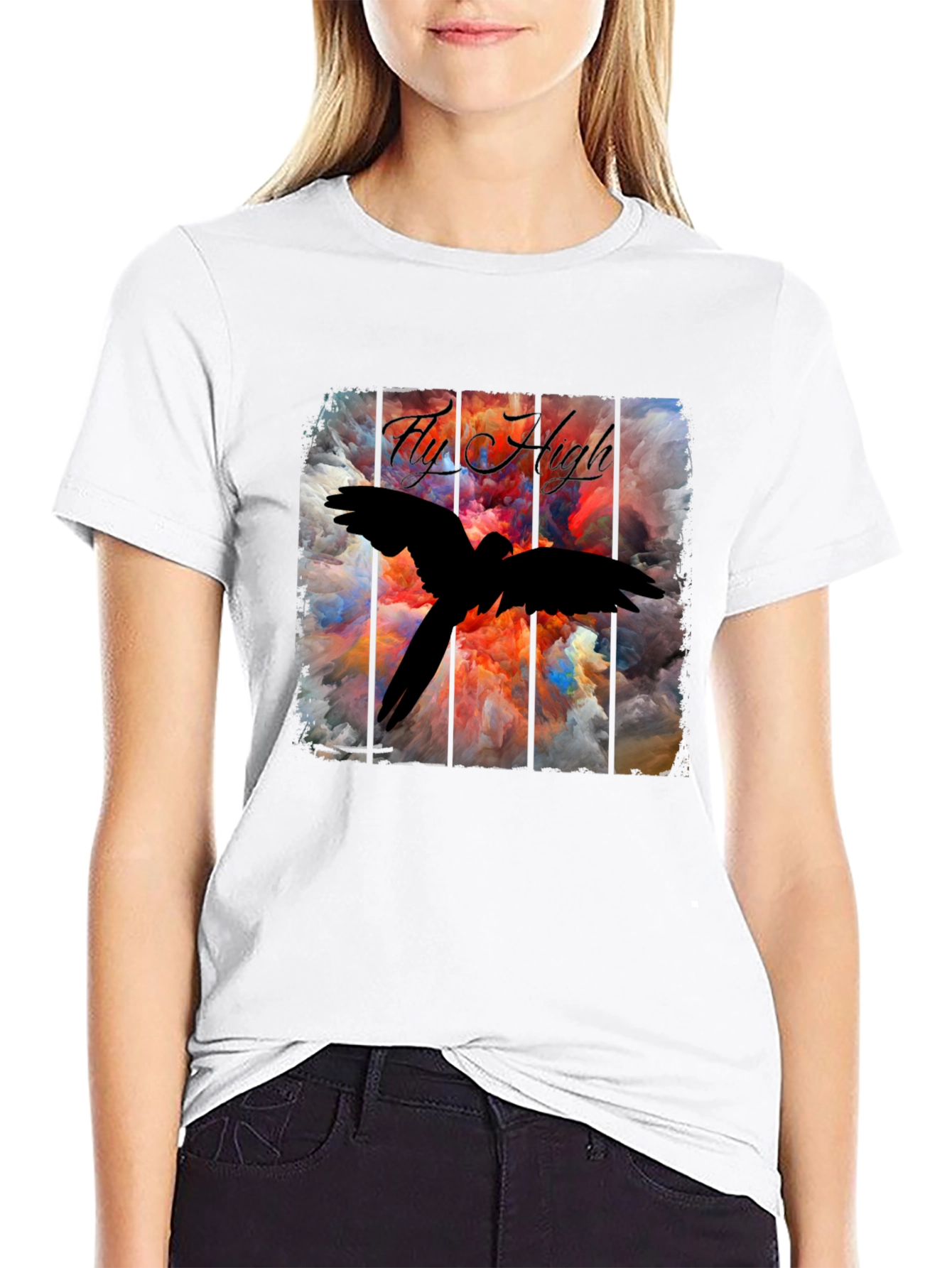 Fly High Bird Graphic T-Shirt