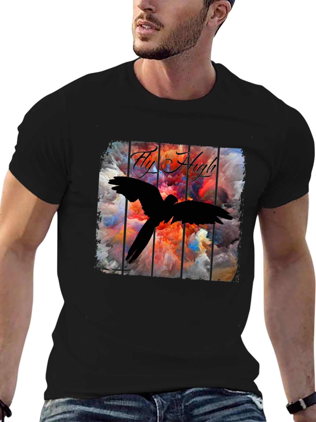 Fly High Bird Graphic T-Shirt