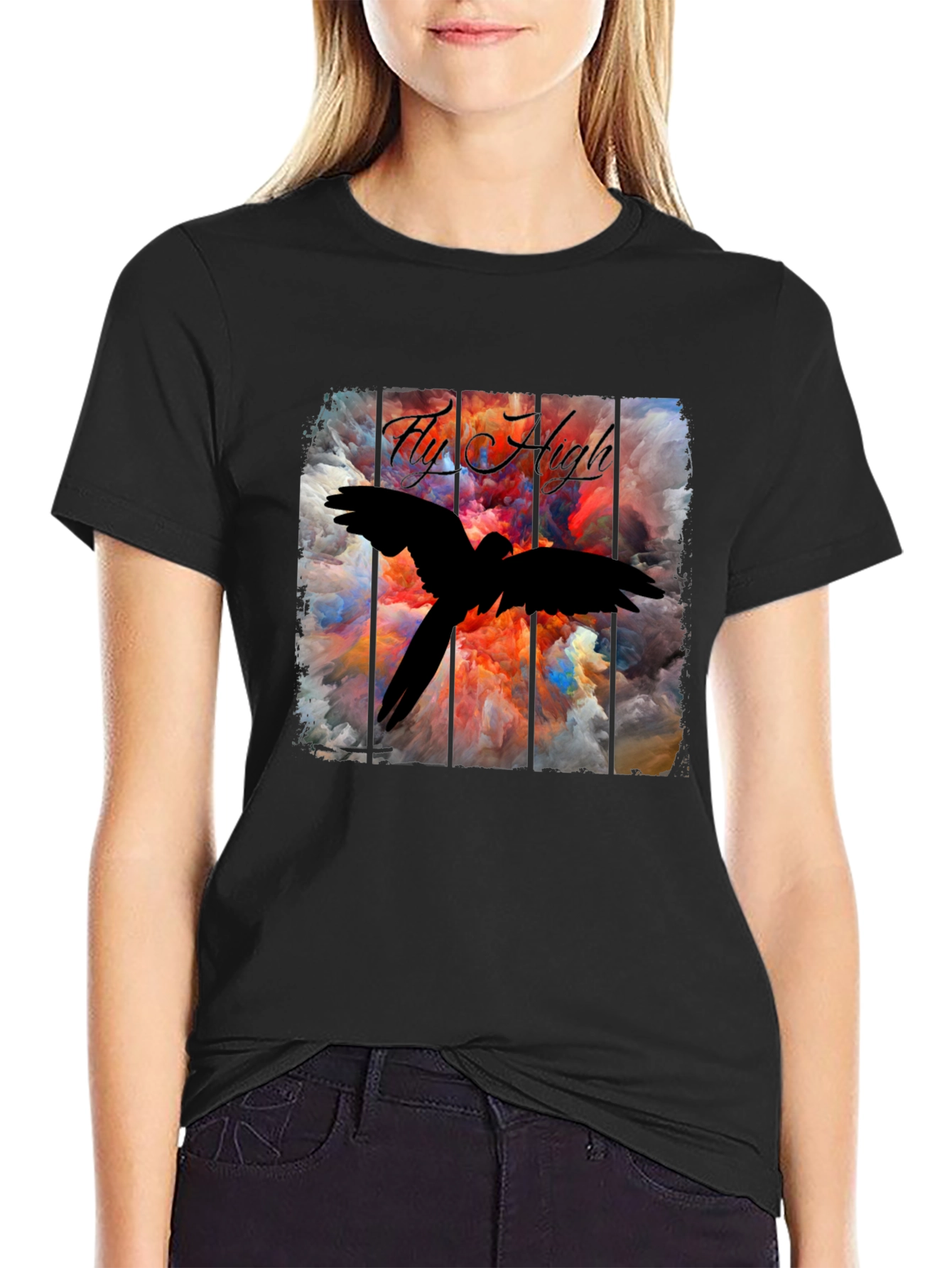 Fly High Bird Graphic T-Shirt