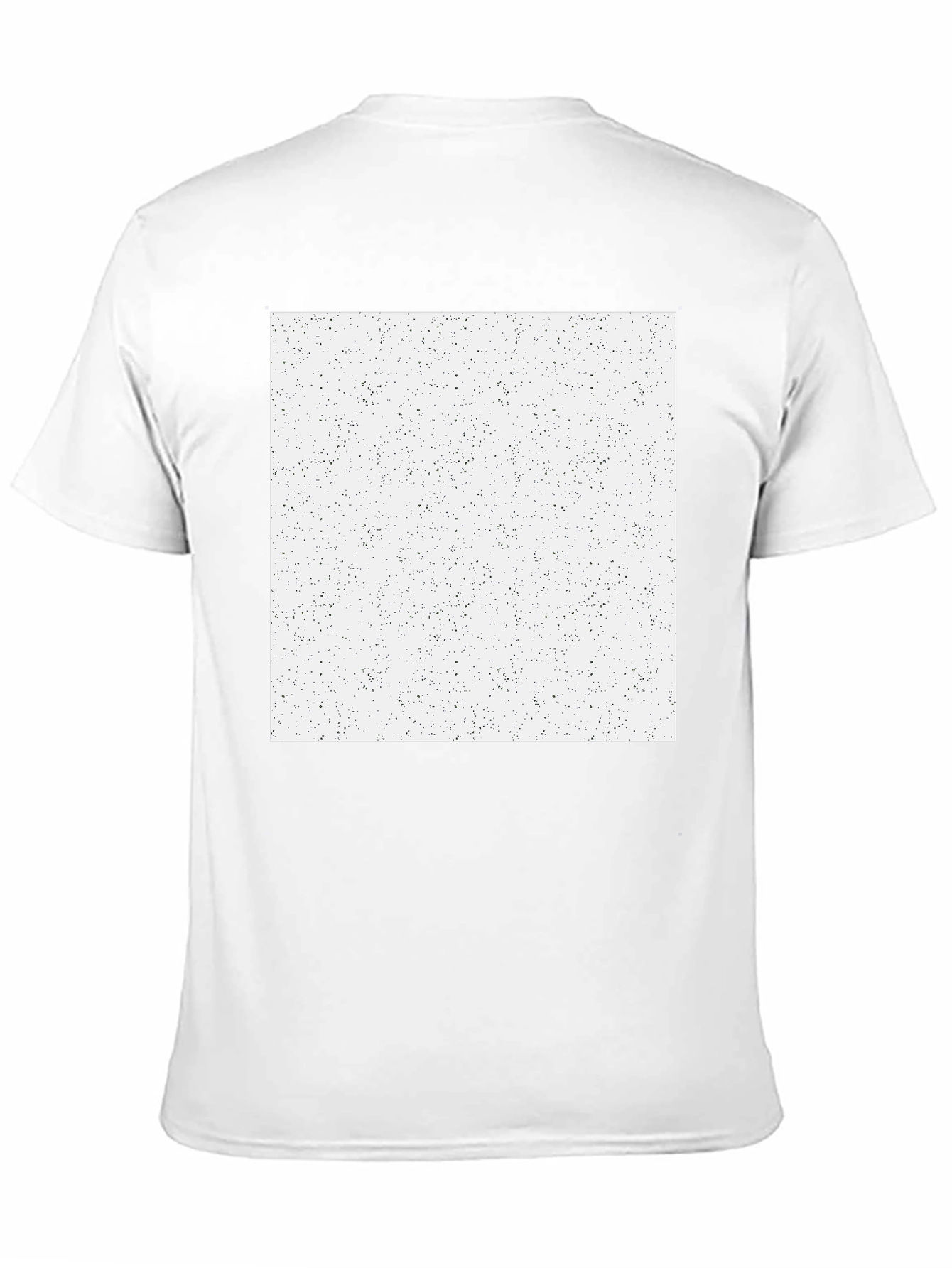 Mens Black T-Shirt with Speckled White Square Graphic