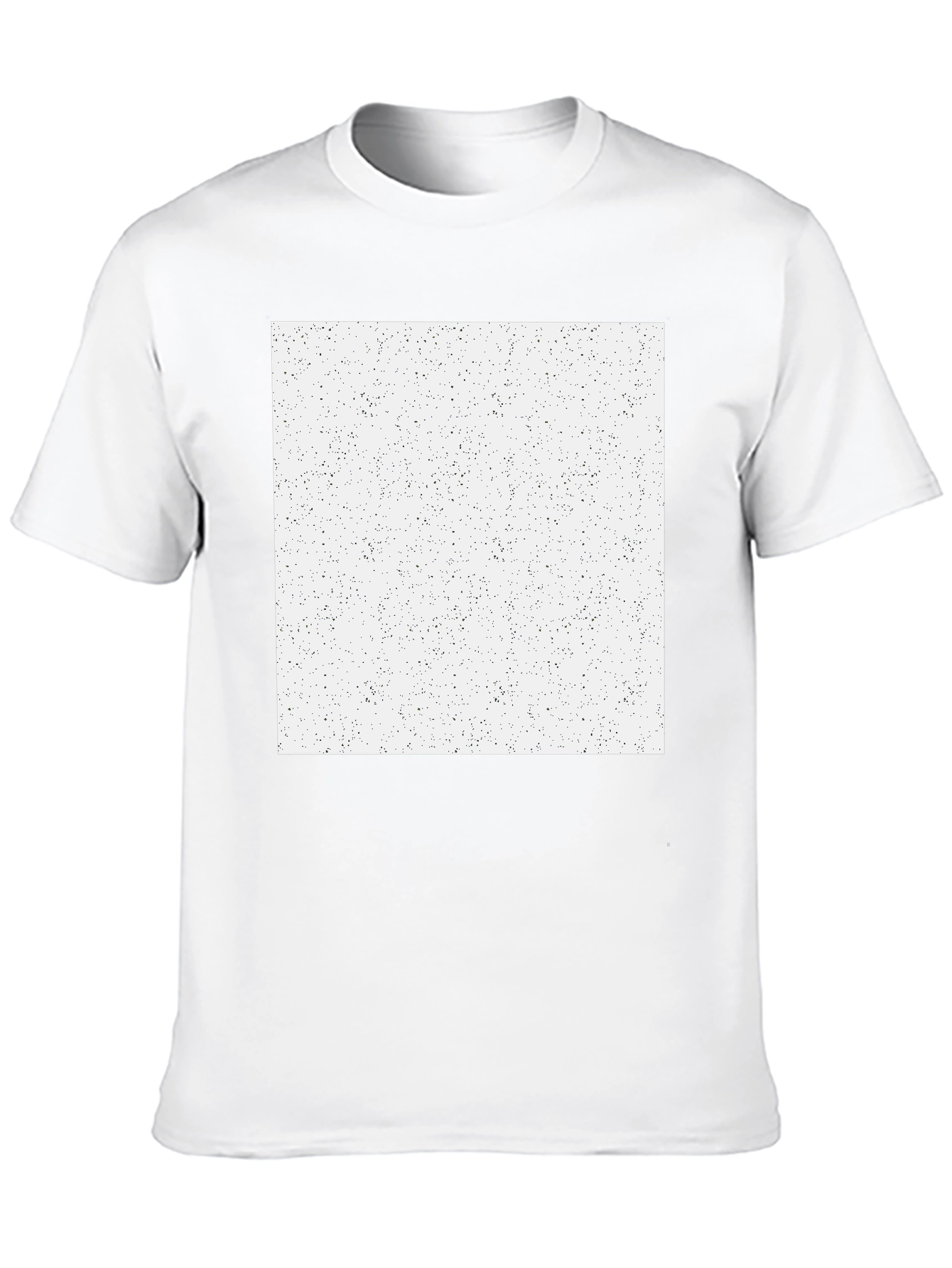 Mens Black T-Shirt with Speckled White Square Graphic