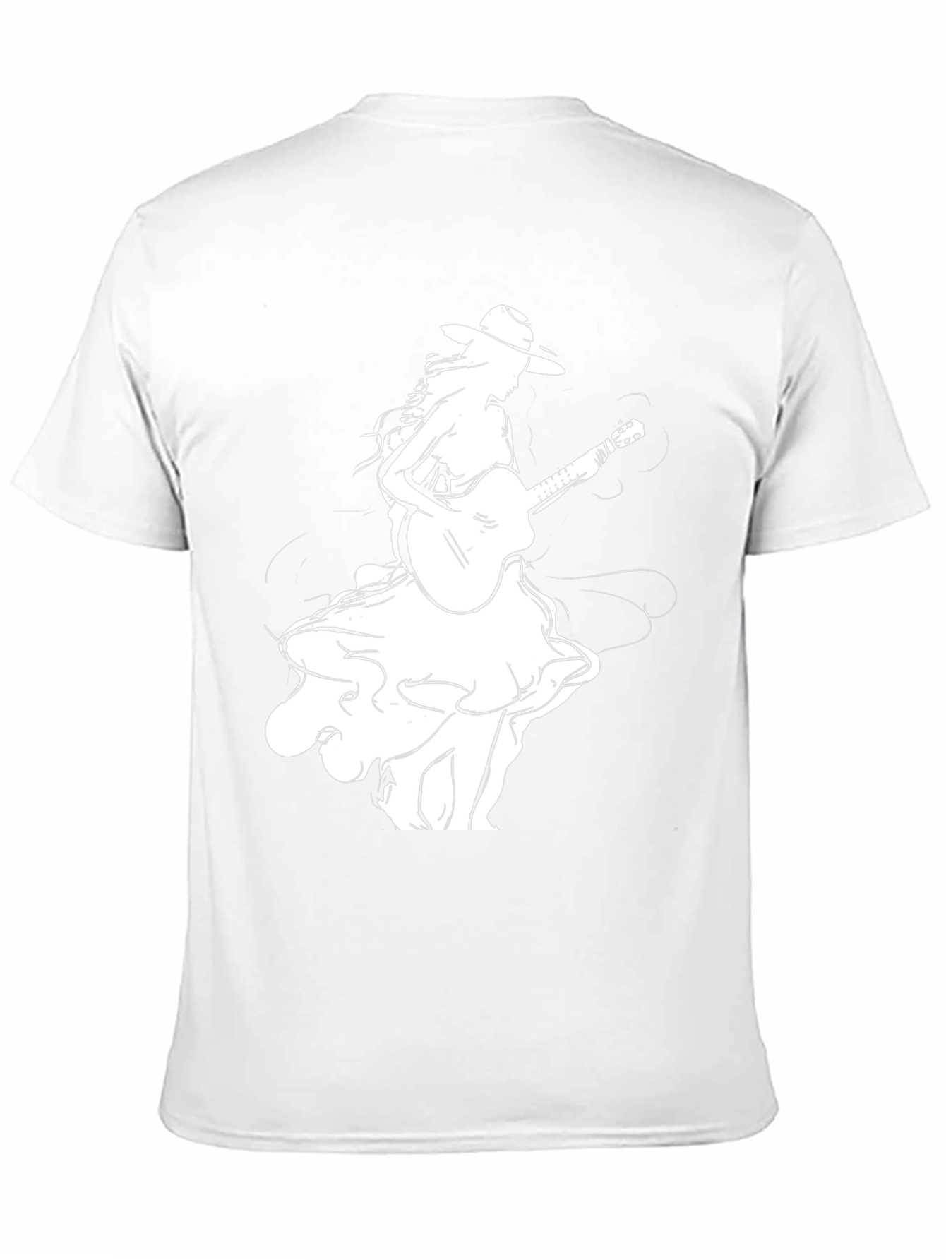 Guitar Girl Graphic Tee - Stylish Black T-Shirt