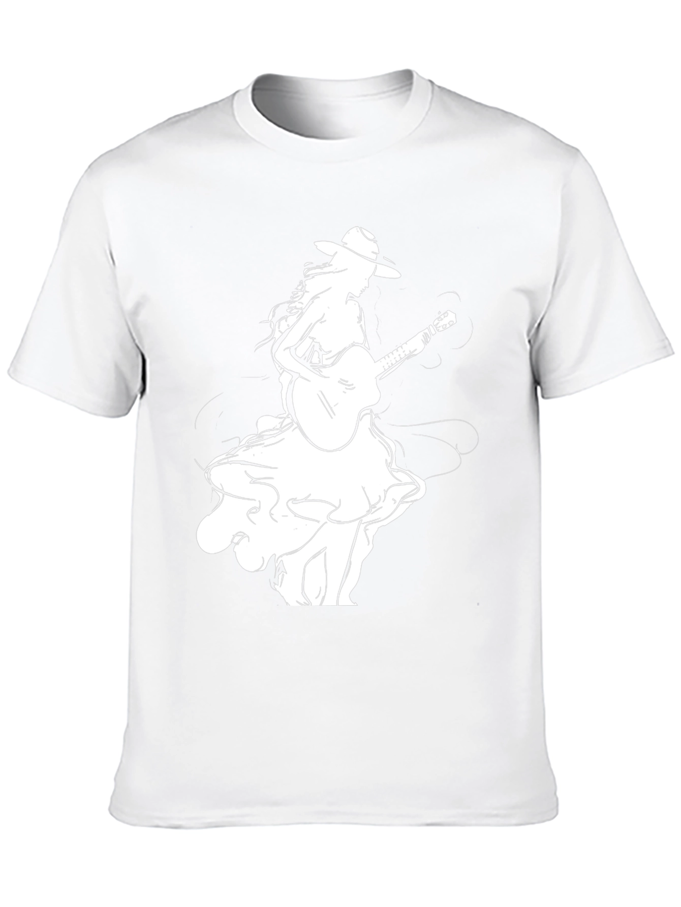 Guitar Girl Graphic Tee - Stylish Black T-Shirt