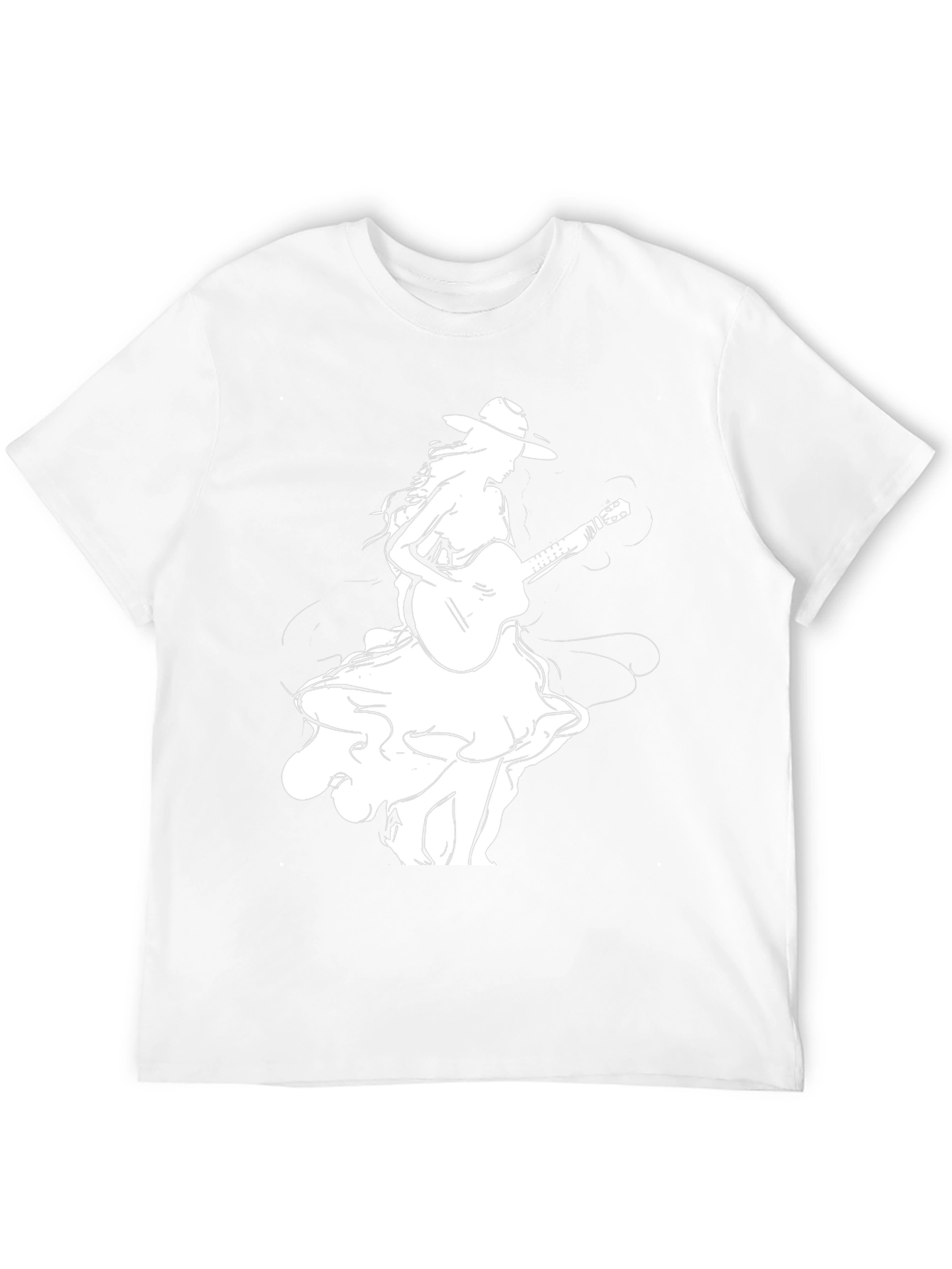 Guitar Girl Graphic Tee - Stylish Black T-Shirt