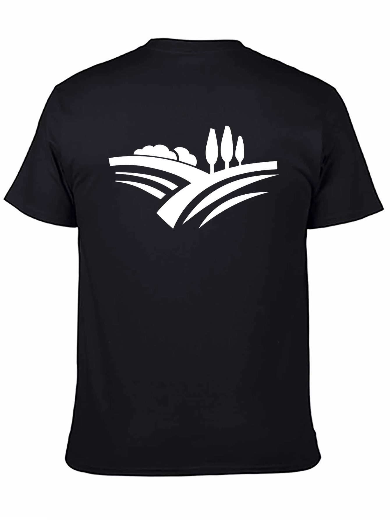 Nature Landscape Graphic Tee - Black Cotton T-Shirt