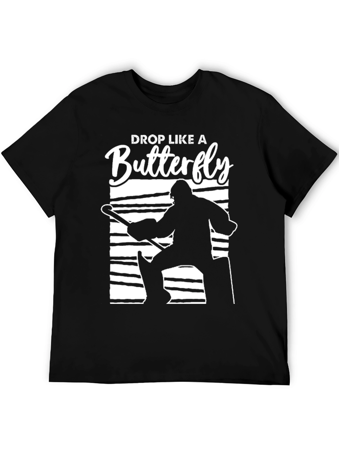 Drop Like a Butterfly Hockey Goalie Graphic T-Shirt