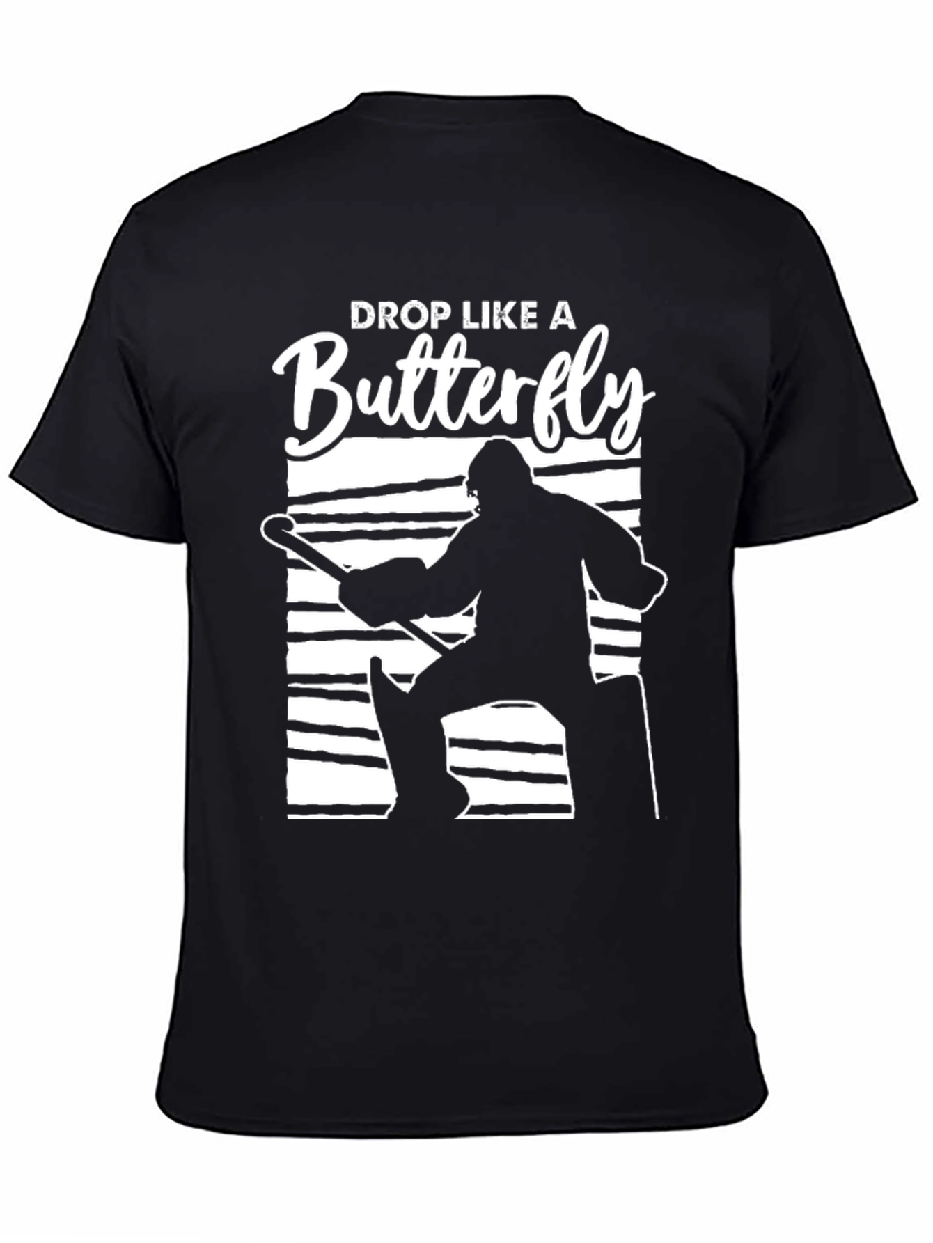Drop Like a Butterfly Hockey Goalie Graphic T-Shirt