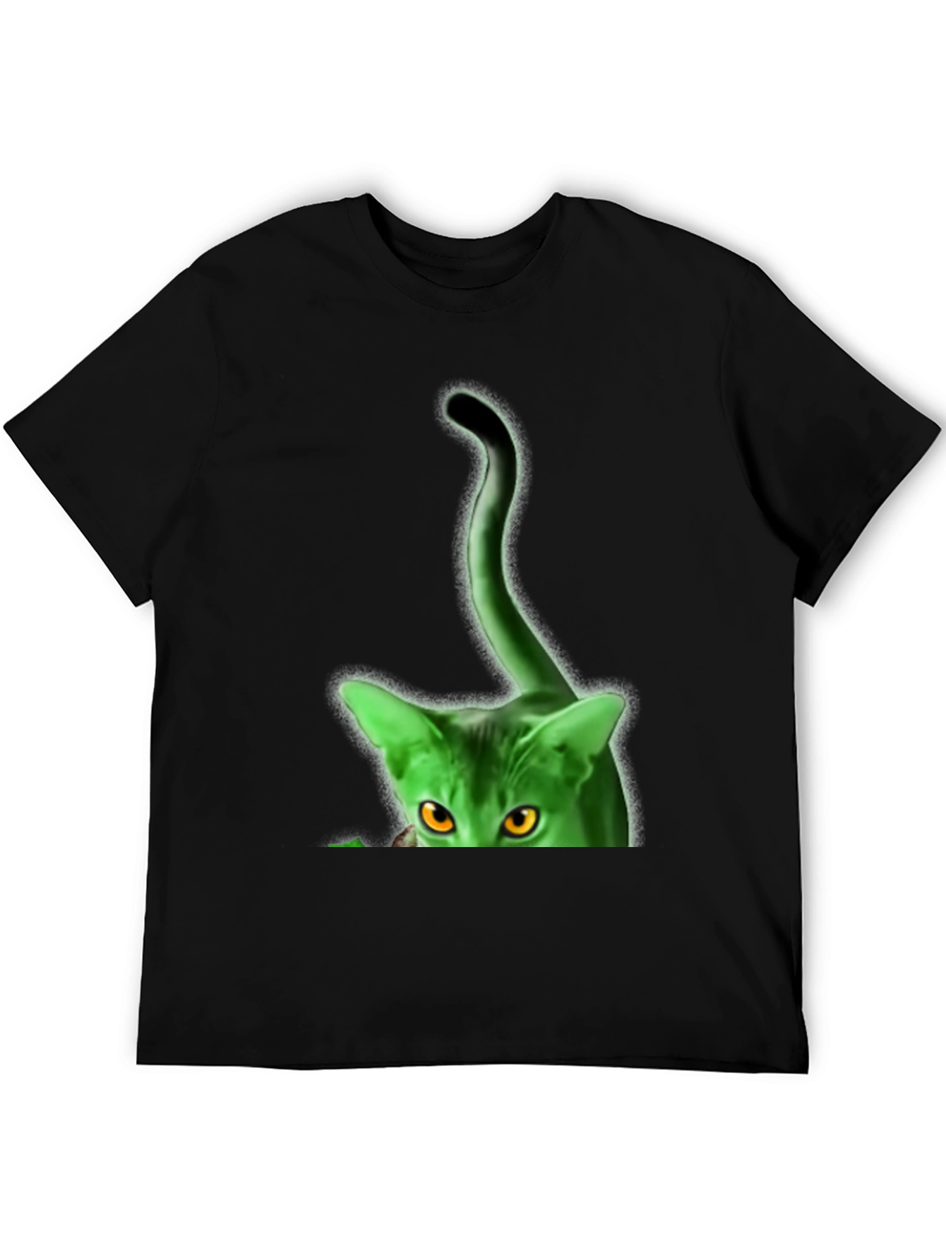 Green Glowing Cat T-Shirt