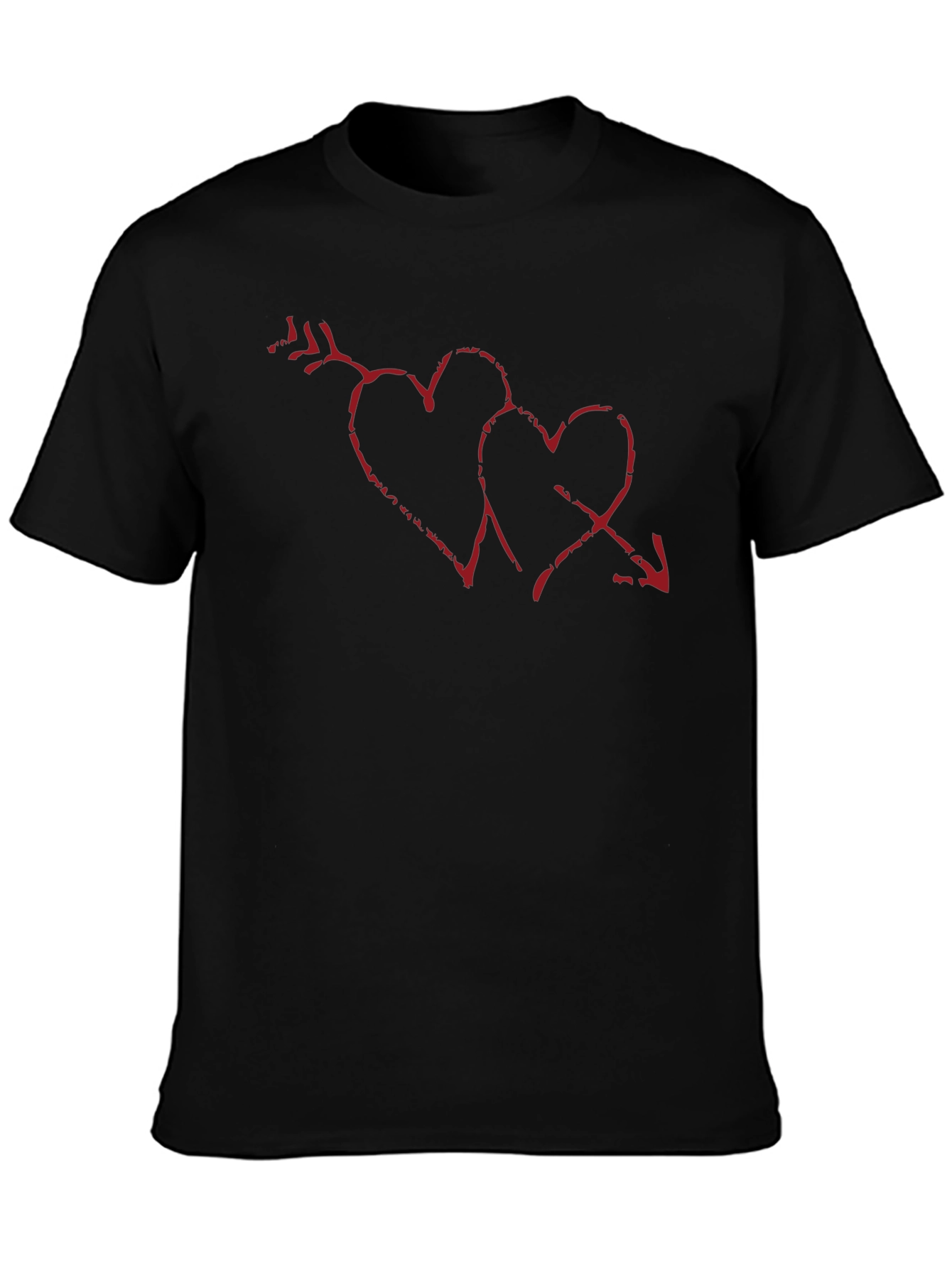 Heart Arrow Graphic Tee - Mens Black T-Shirt