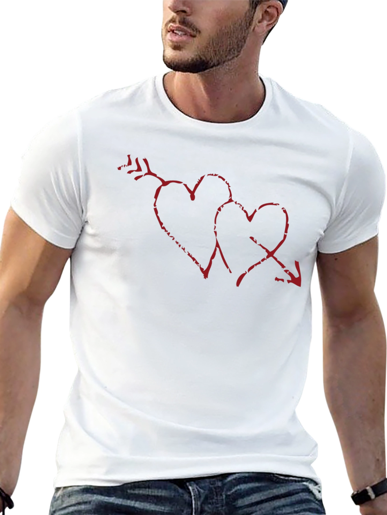 Heart Arrow Graphic Tee - Mens Black T-Shirt