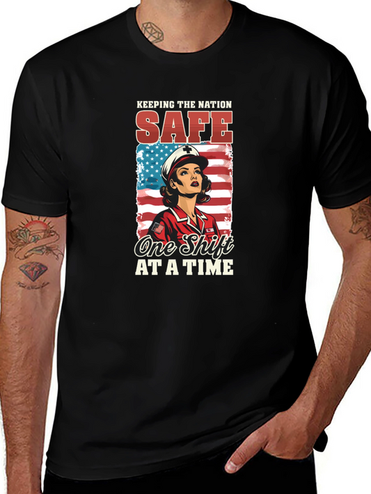 Nurse Patriotic T-Shirt: Keeping the Nation Safe