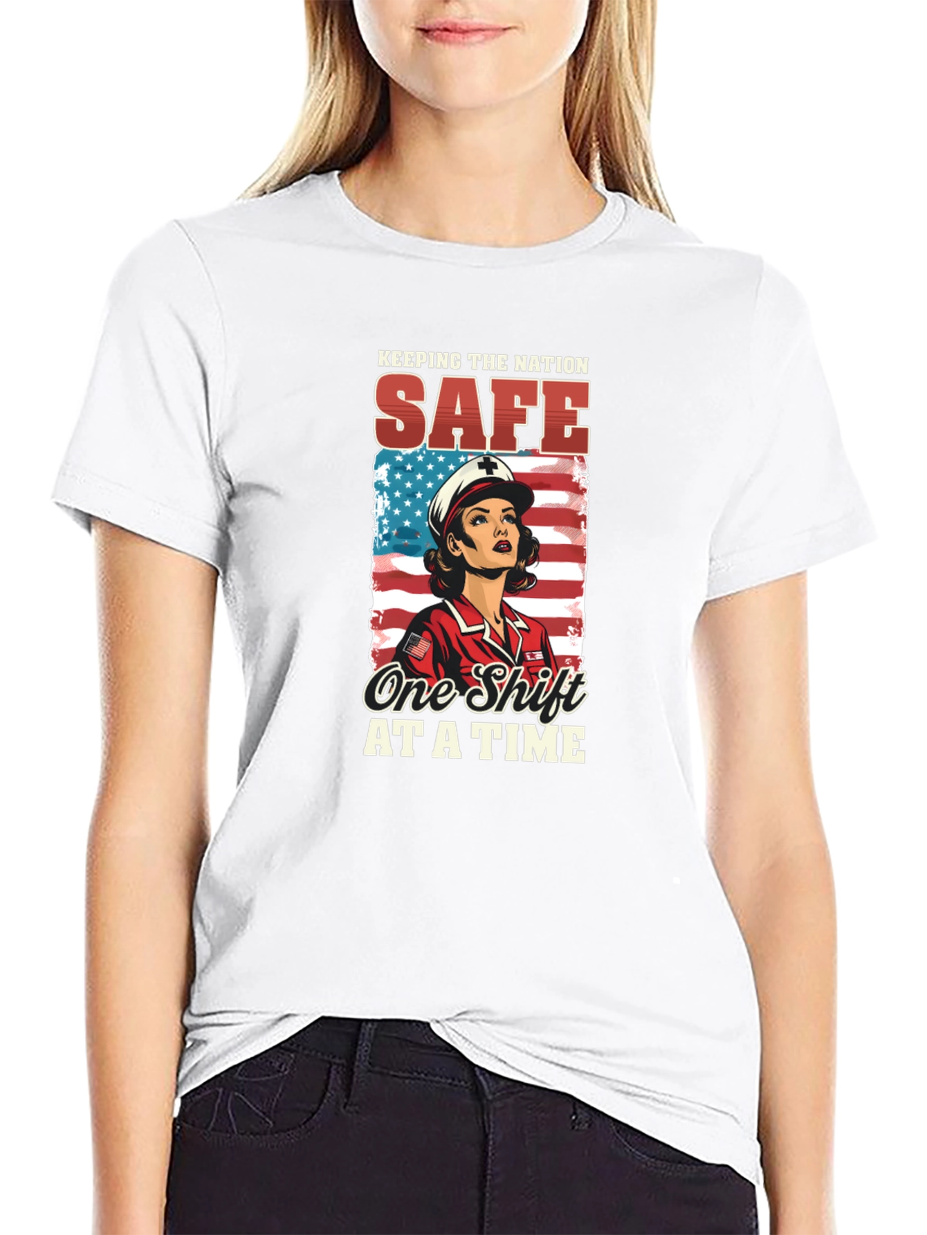 Nurse Patriotic T-Shirt: Keeping the Nation Safe
